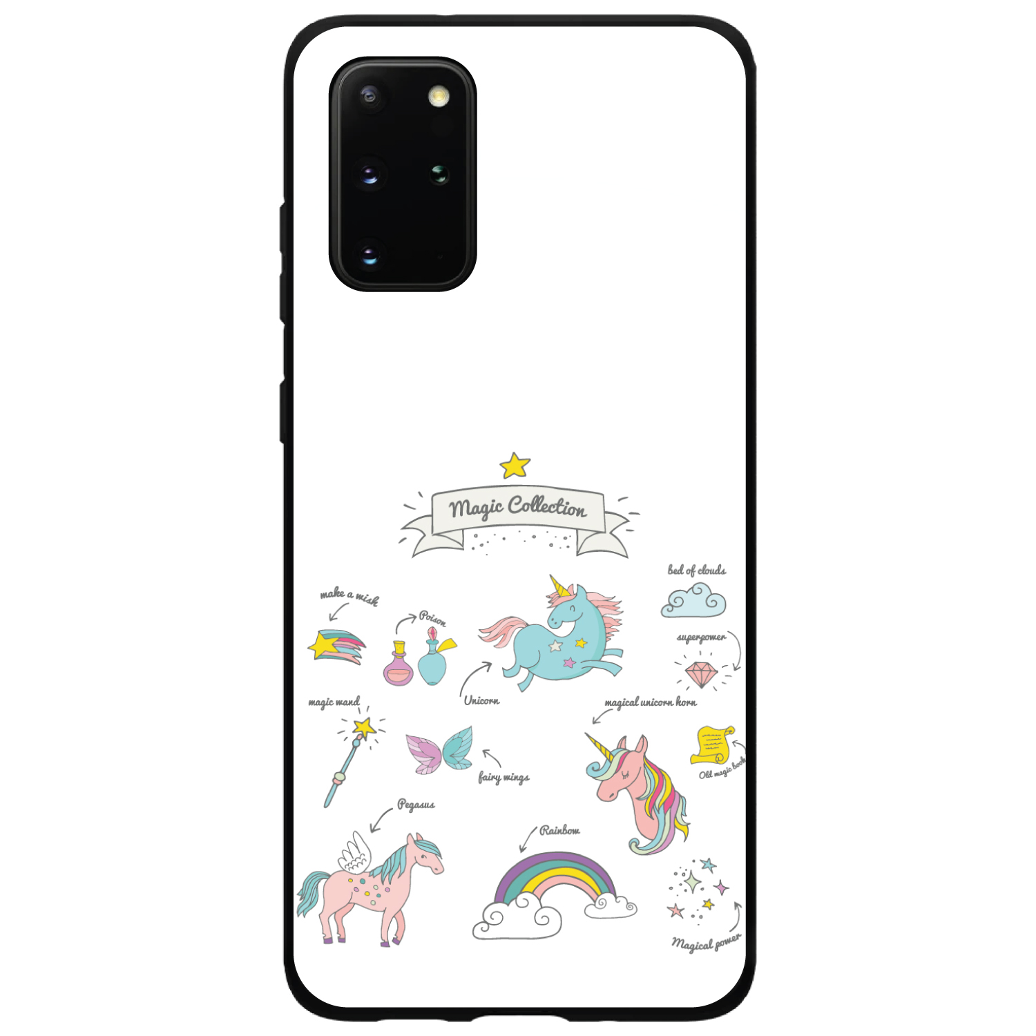 Hard Case Cover for Samsung Galaxy S Magic White Unicorn, Rainbow - Picture 2 of 6