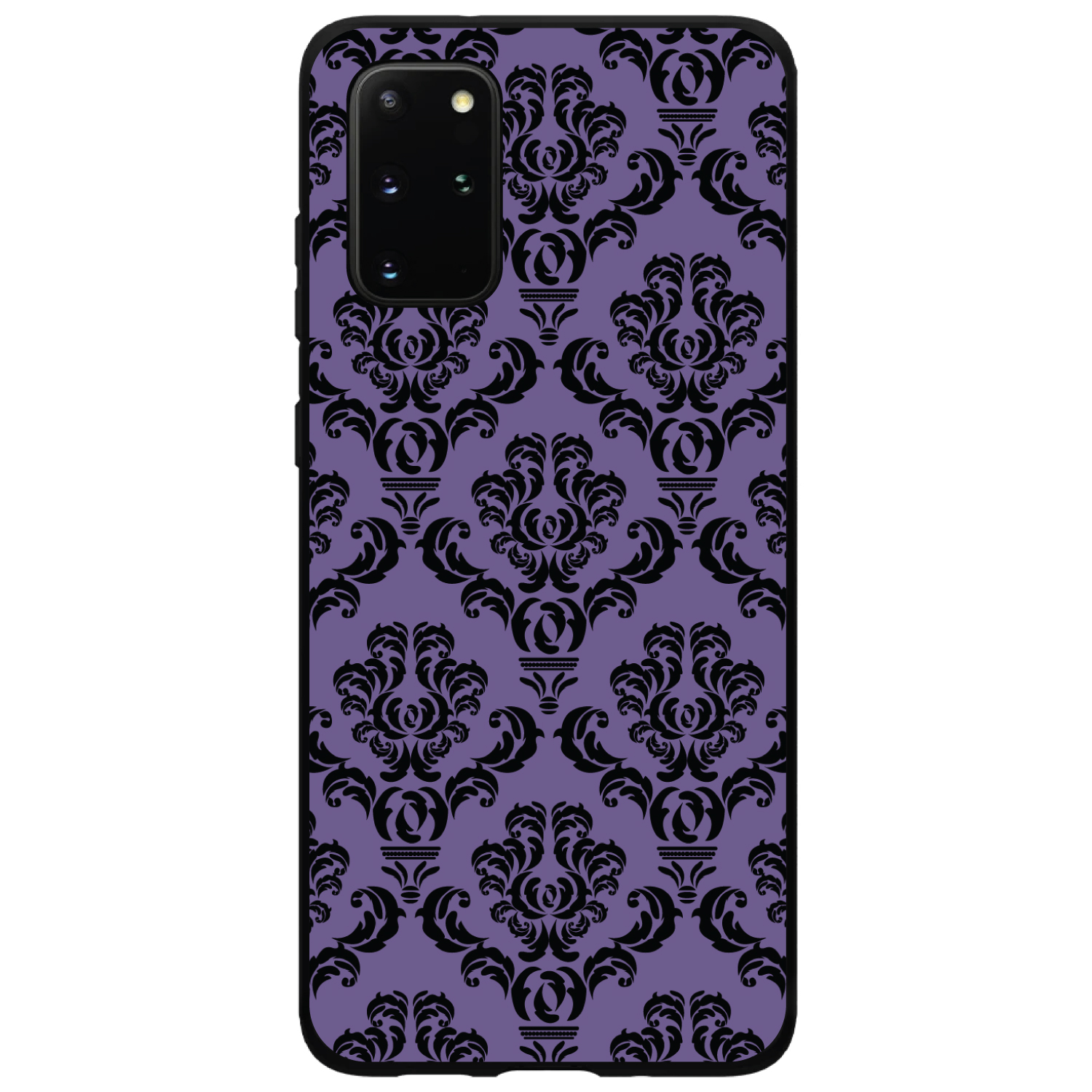Hard Case Cover for Samsung Galaxy S Purple Black Damask Floral - Picture 2 of 6