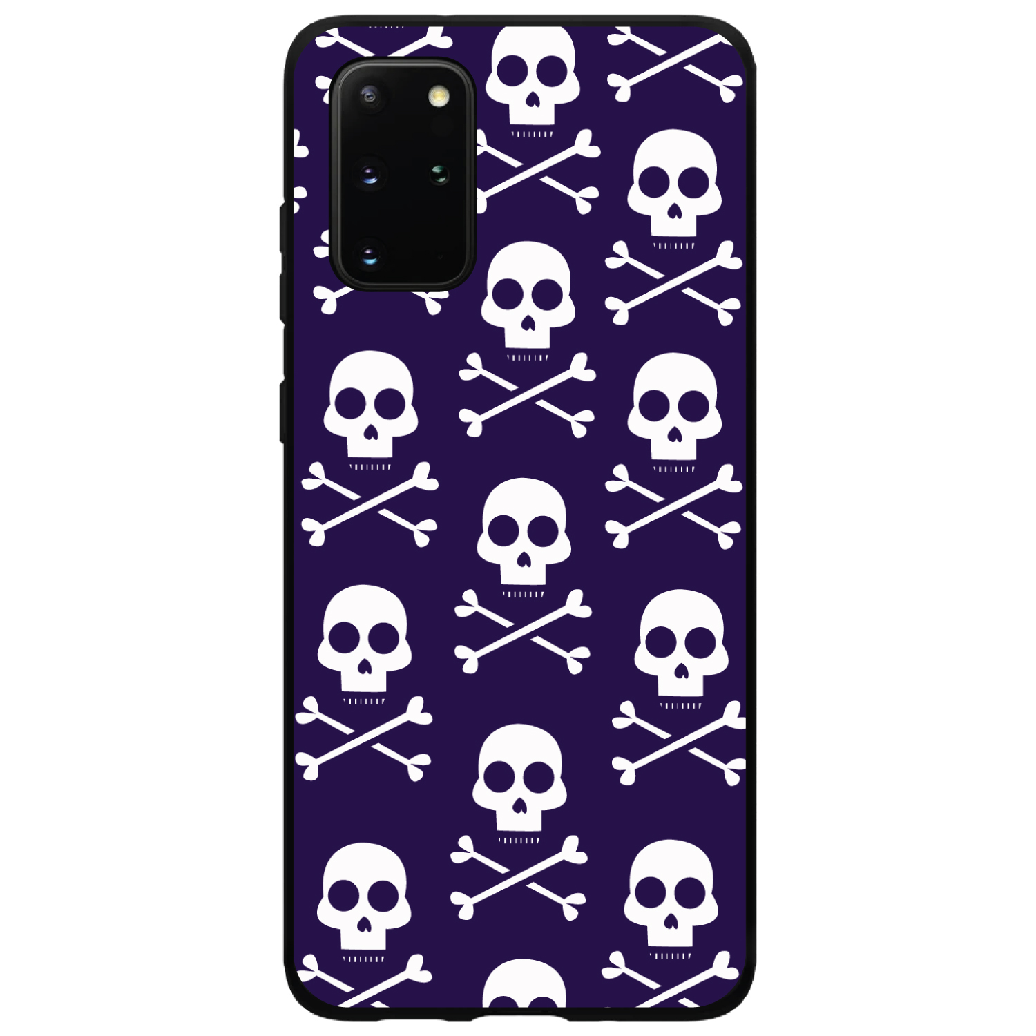 Hard Case Cover for Samsung Galaxy S Purple White Skulls Pattern