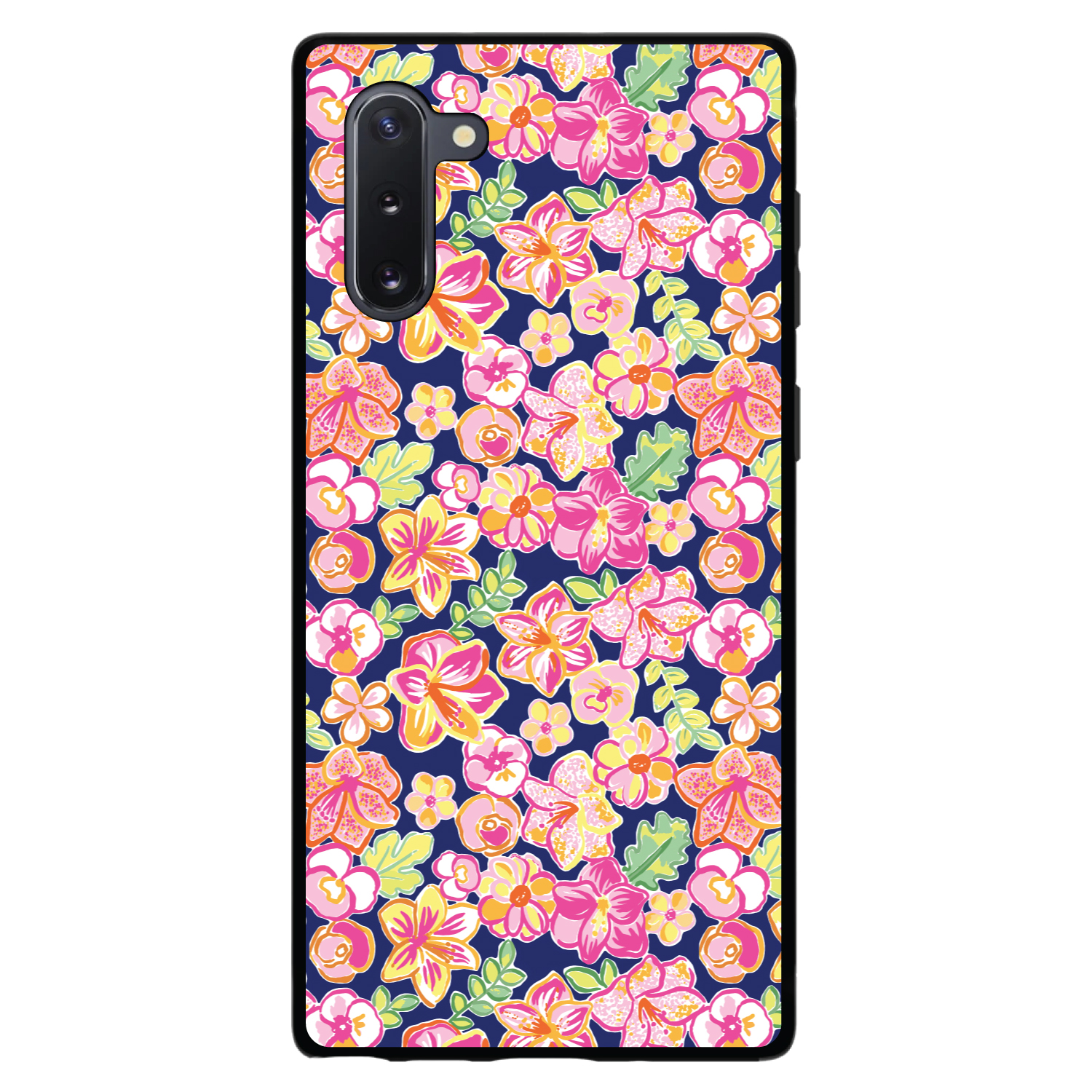 Funda Rígida para Samsung Galaxy Note Preppy Rosa Verde Azul Marino Flores - Imagen 4 de 7