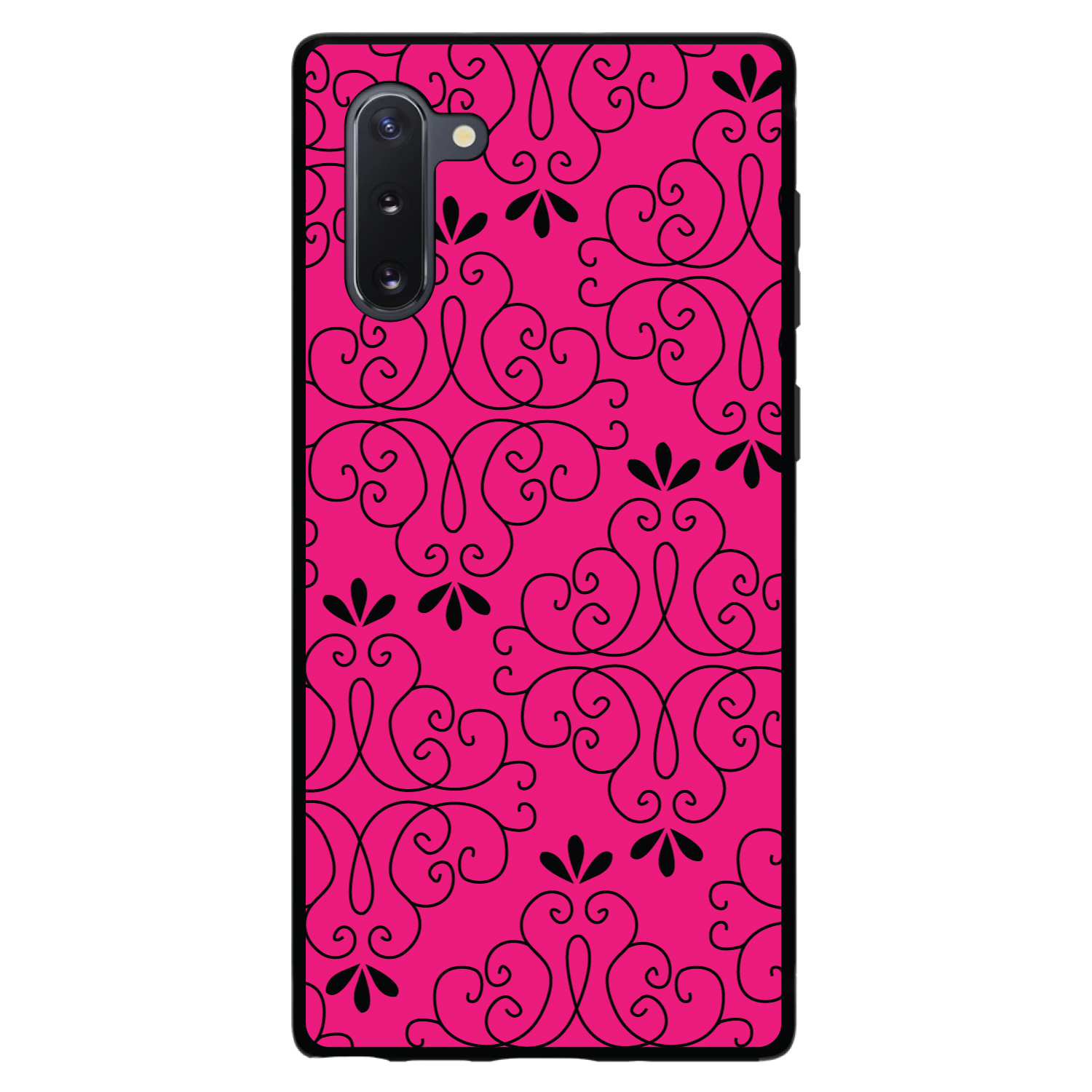 Funda rígida para Samsung Galaxy Note rosa neón negro patrón floral - Imagen 4 de 7