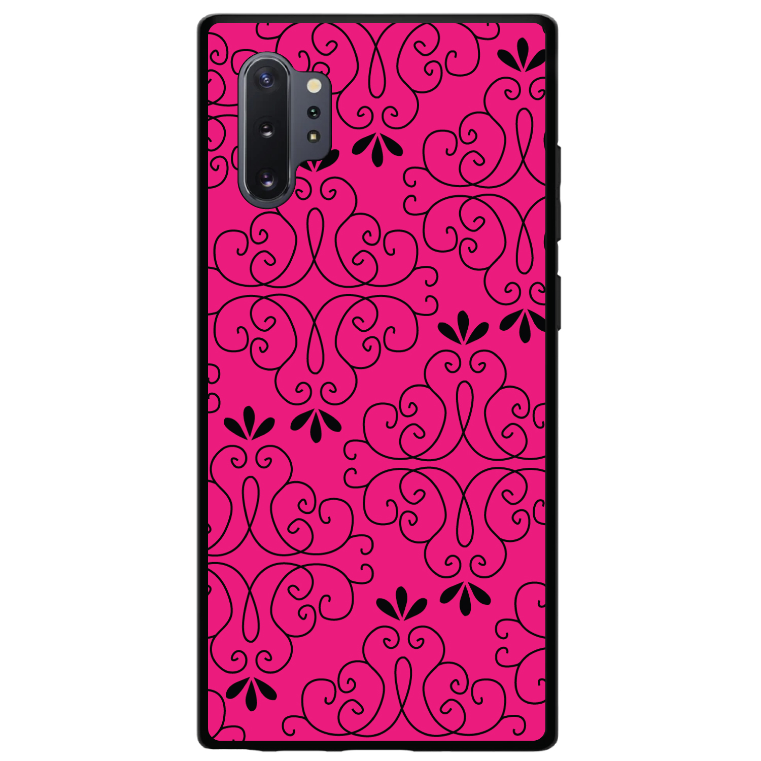 Funda rígida para Samsung Galaxy Note rosa neón negro patrón floral - Imagen 5 de 7