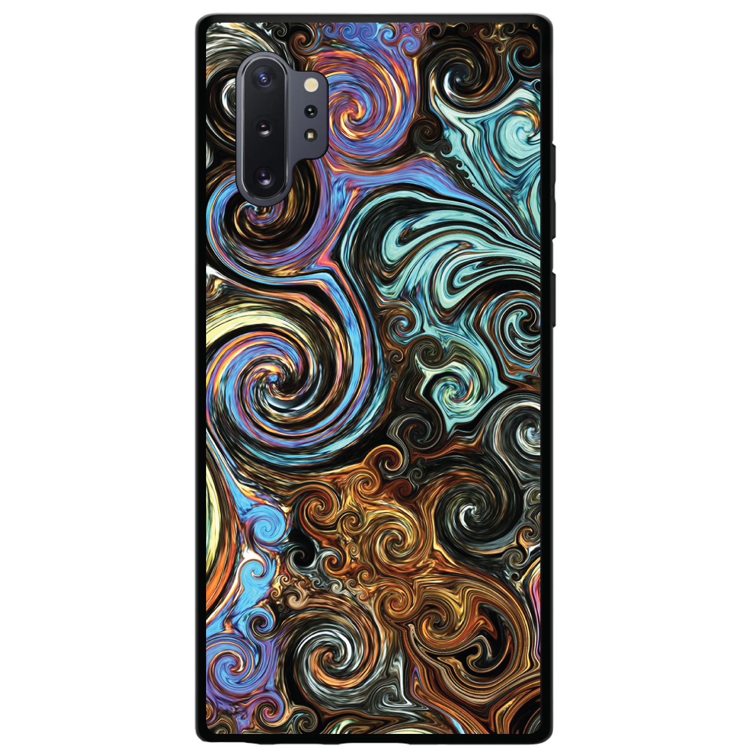 Funda rígida para Samsung Galaxy Note dorada marrón negro remolinos abstractos - Imagen 5 de 7