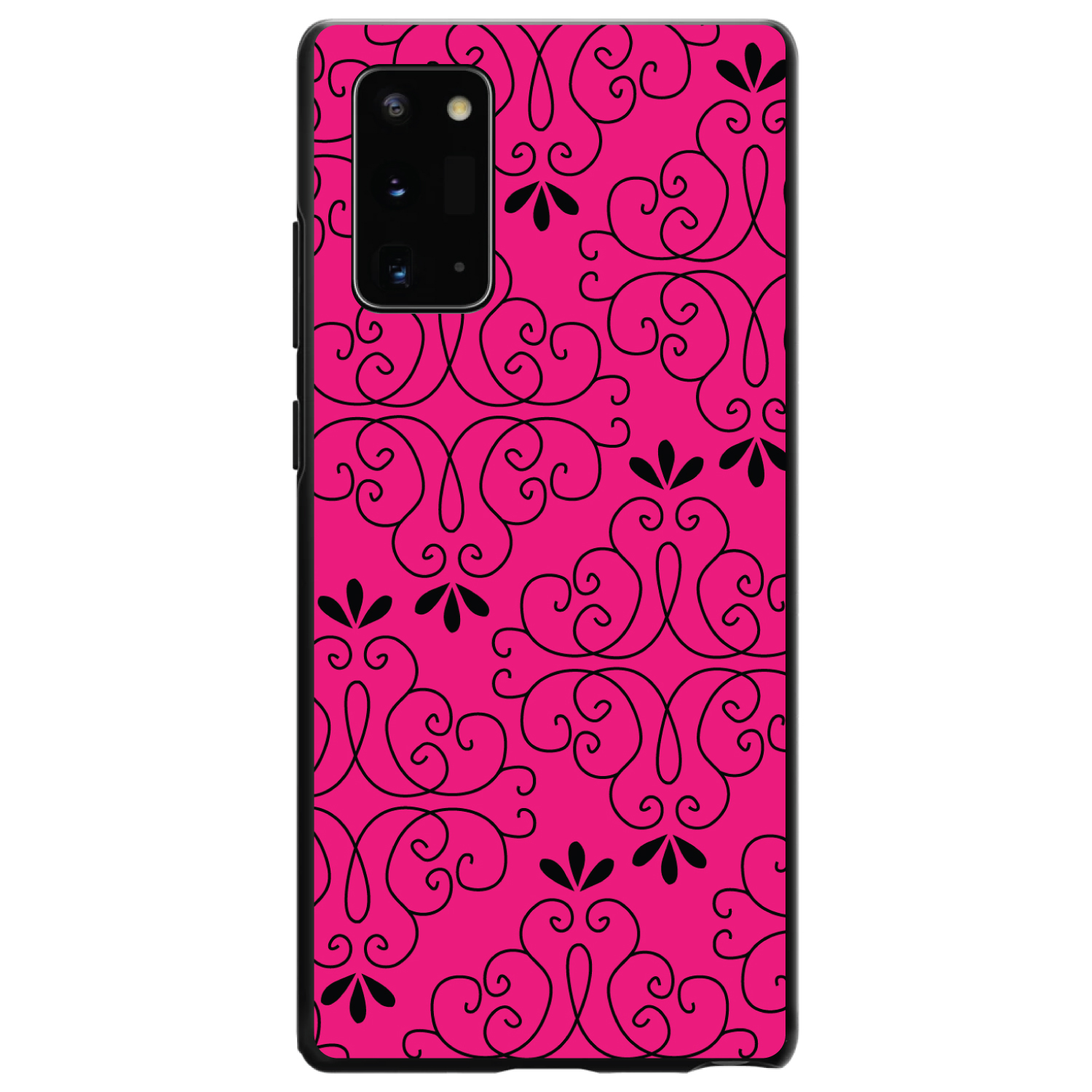 Funda rígida para Samsung Galaxy Note rosa neón negro patrón floral - Imagen 2 de 7