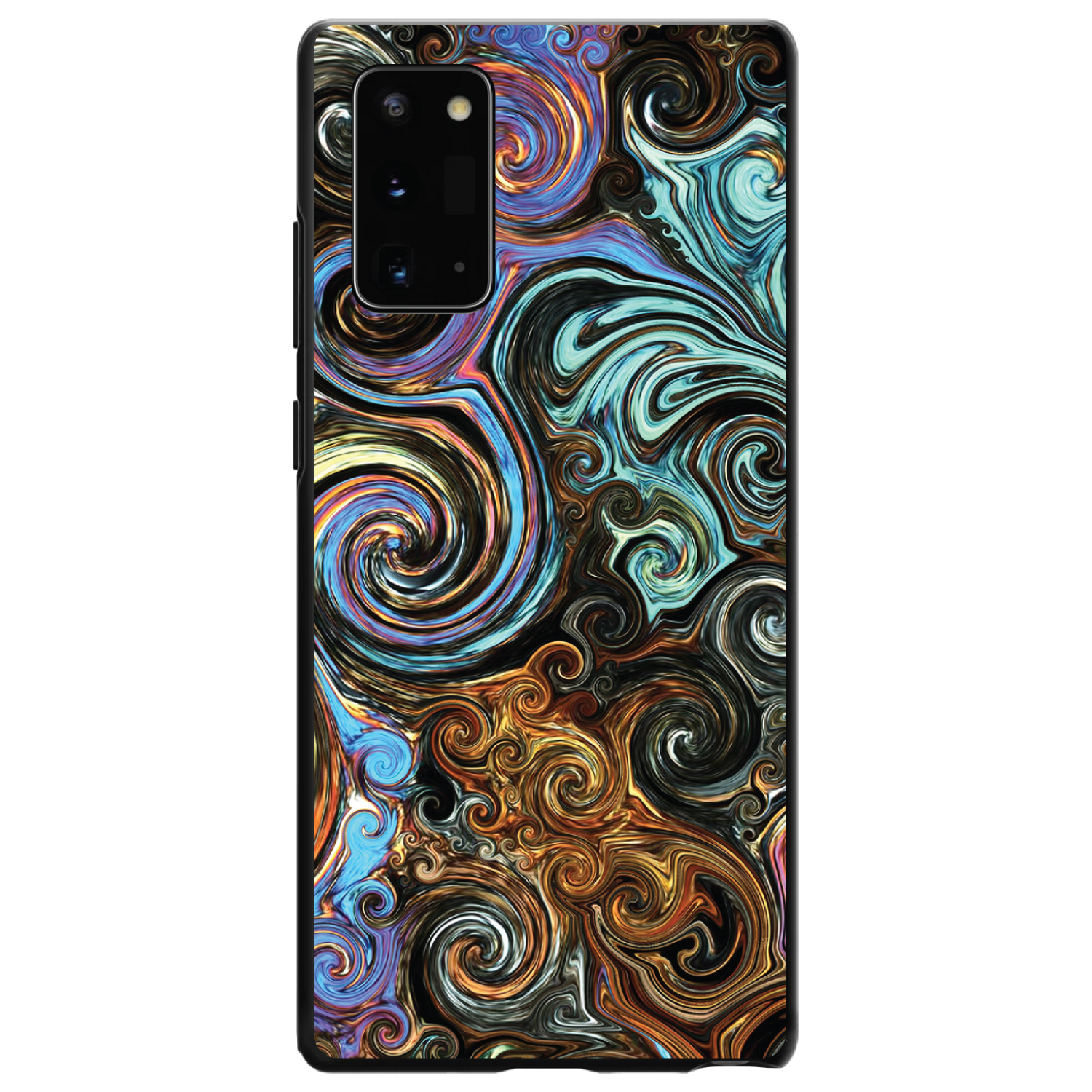 Funda rígida para Samsung Galaxy Note dorada marrón negro remolinos abstractos - Imagen 2 de 7