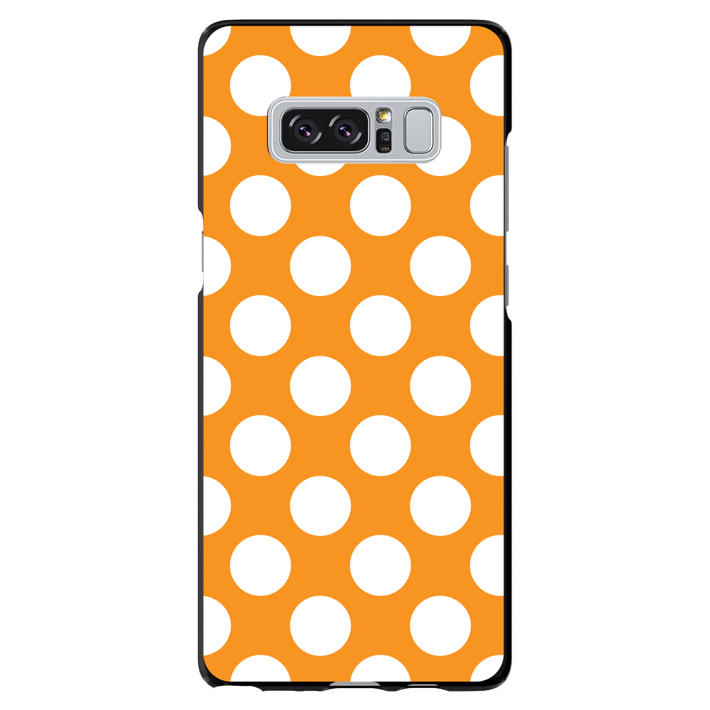 Hard Case Cover for Samsung Galaxy Note White & Orange Polka Dots - Imagen 7 de 7