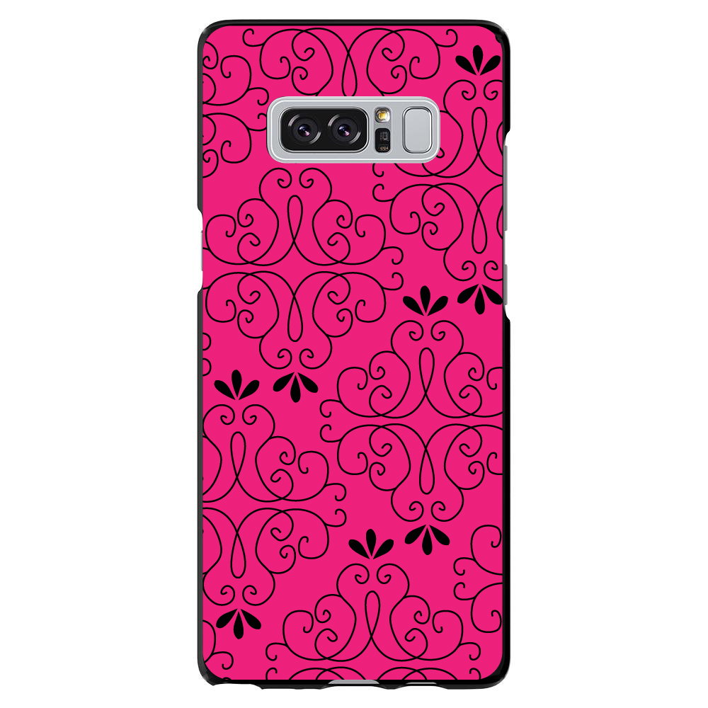 Funda rígida para Samsung Galaxy Note rosa neón negro patrón floral - Imagen 7 de 7