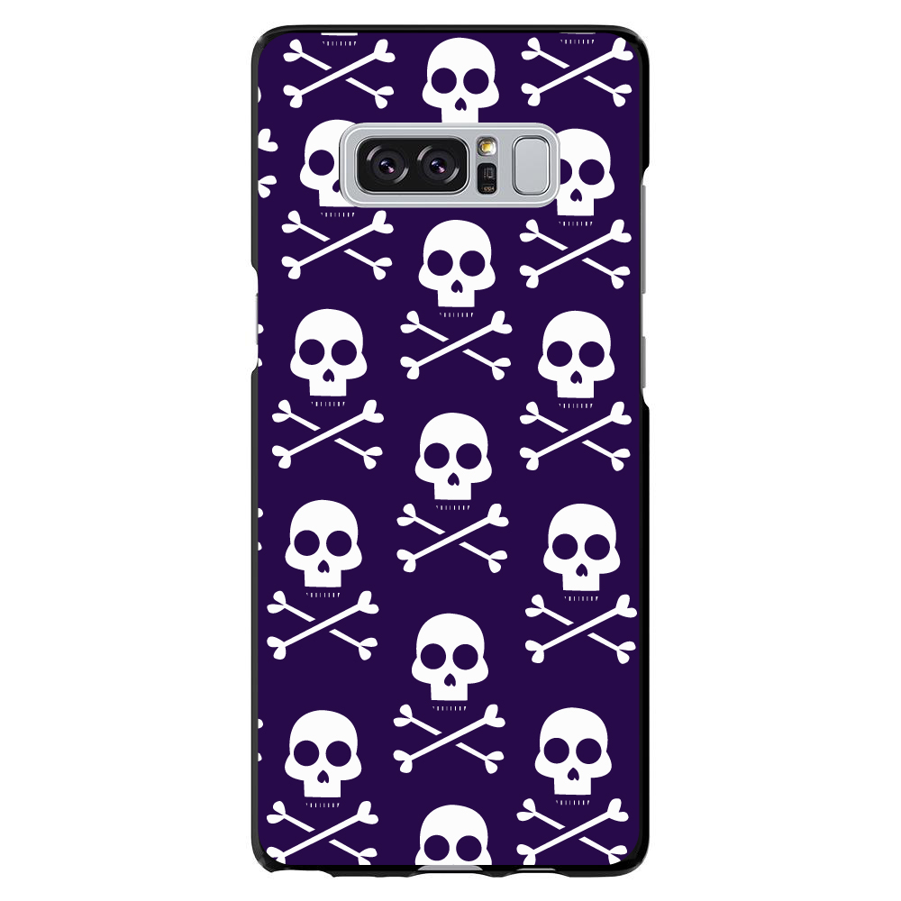 Hard Case Cover for Samsung Galaxy Note Purple White Skulls Pattern - Picture 7 of 7