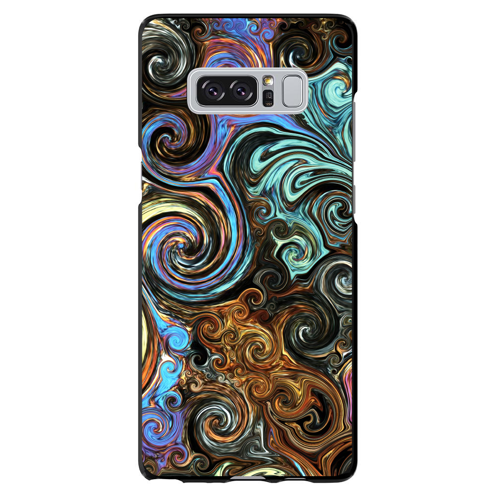 Funda rígida para Samsung Galaxy Note dorada marrón negro remolinos abstractos - Imagen 7 de 7