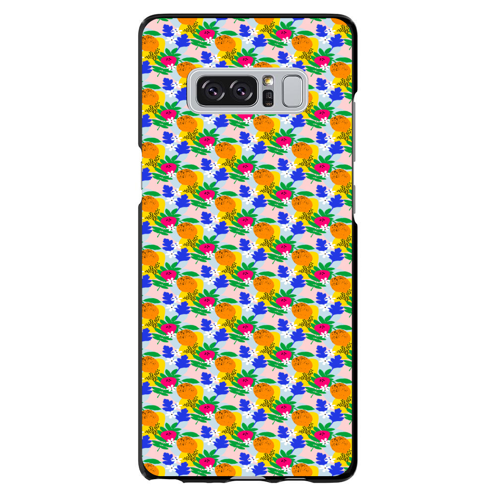 Hard Case Cover for Samsung Galaxy Note Floral Pattern Orange Blue Yellow - Picture 7 of 7