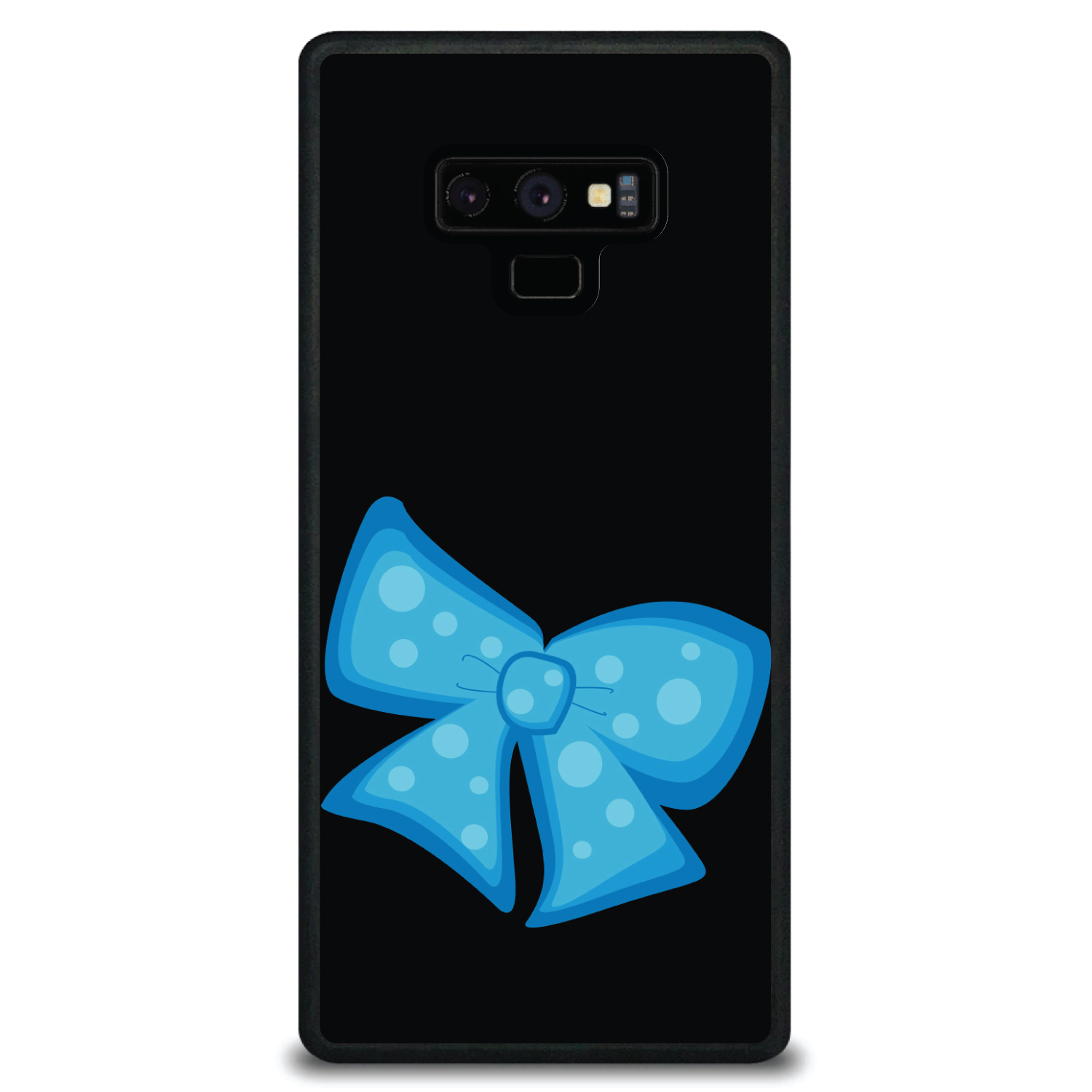 Hard Case Cover for Samsung Galaxy Note Light Blue Black Bow Ribbon - Picture 6 of 7