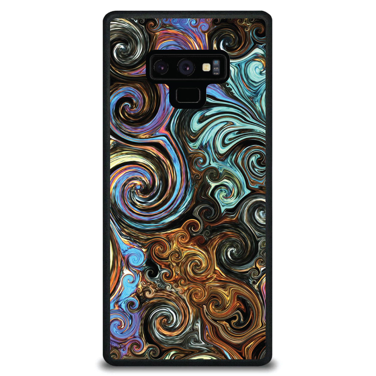 Funda rígida para Samsung Galaxy Note dorada marrón negro remolinos abstractos - Imagen 6 de 7