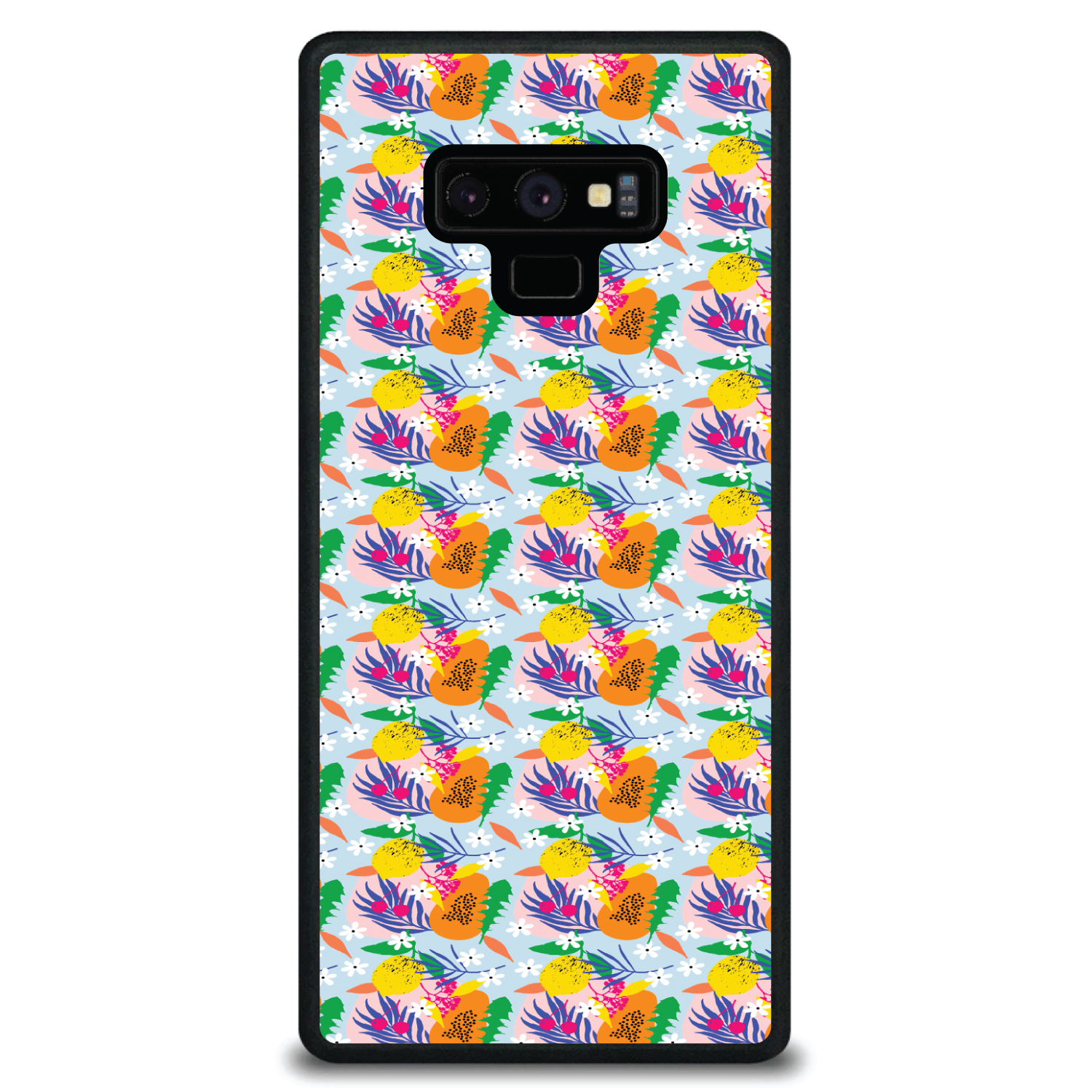 Hard Case Cover for Samsung Galaxy Note Floral Pattern Orange Blue Green - Picture 6 of 7