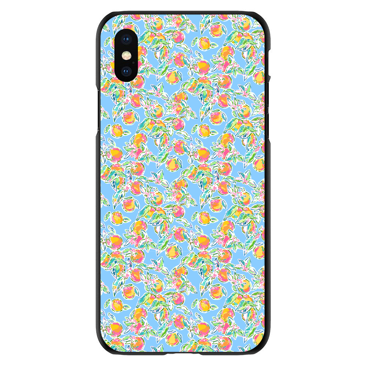 Hard Case Cover for iPhone / Samsung Galaxy Preppy Orange Blue Flowers - Picture 6 of 38