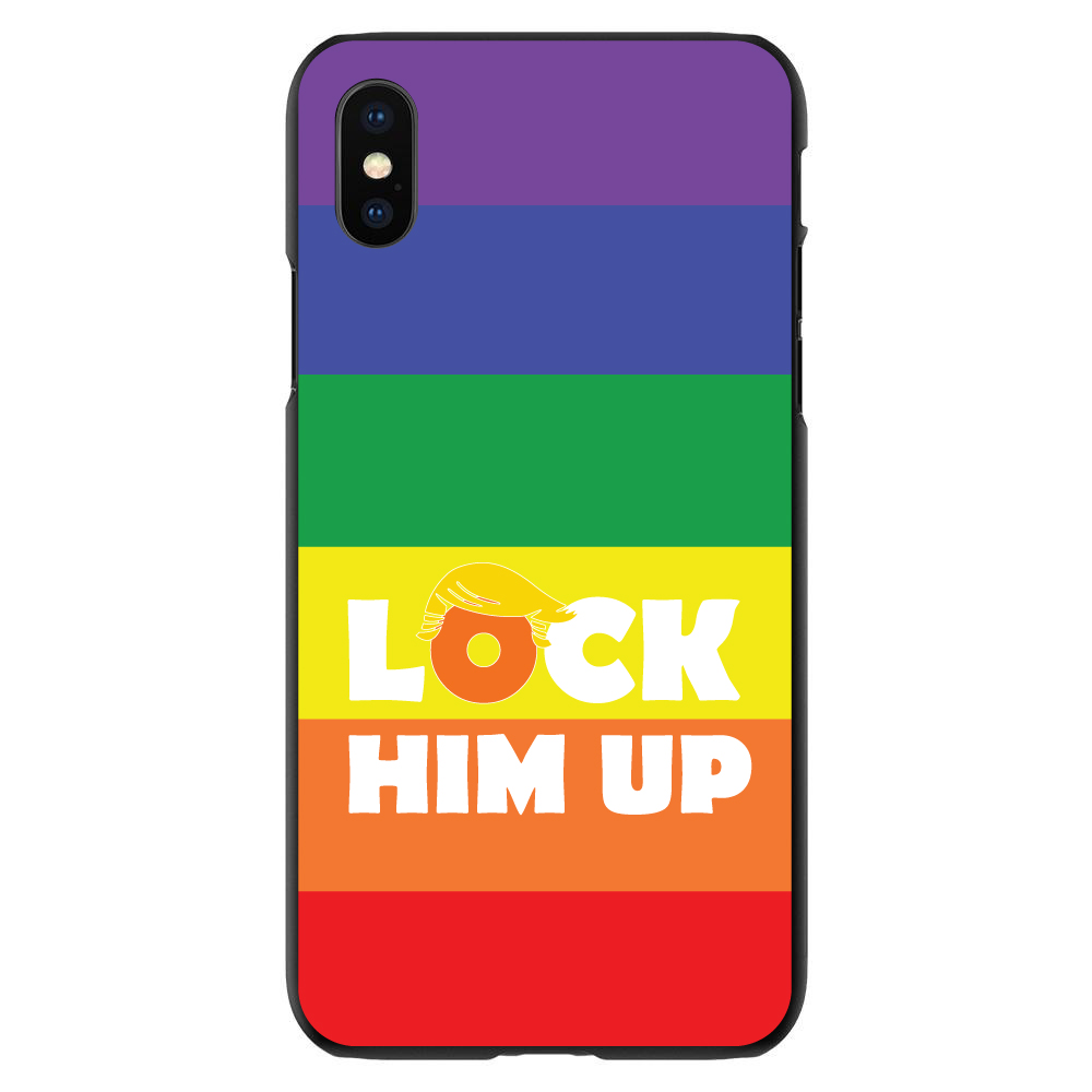 Hard Case Cover for iPhone / Samsung Galaxy LOCK HIM UP Rainbow Anti Trump - Picture 6 of 38