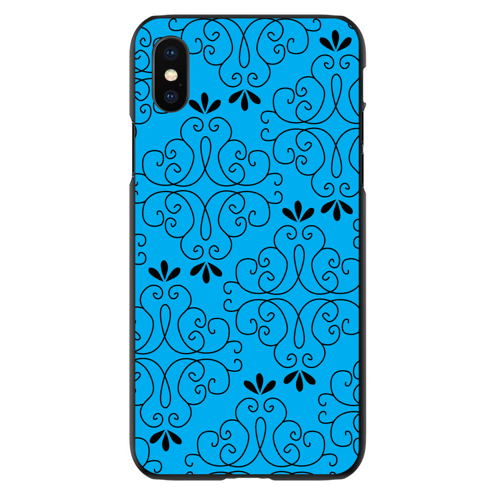Hard Case Cover for iPhone / Samsung Galaxy Blue Black Floral Pattern - 第 8/38 張圖片