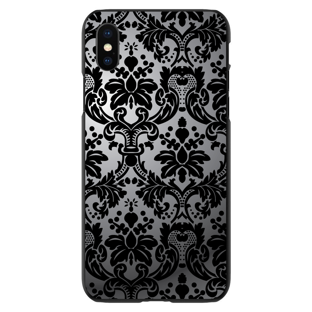 Hard Case Cover for iPhone / Samsung Galaxy Silver Black Damask - Picture 9 of 39