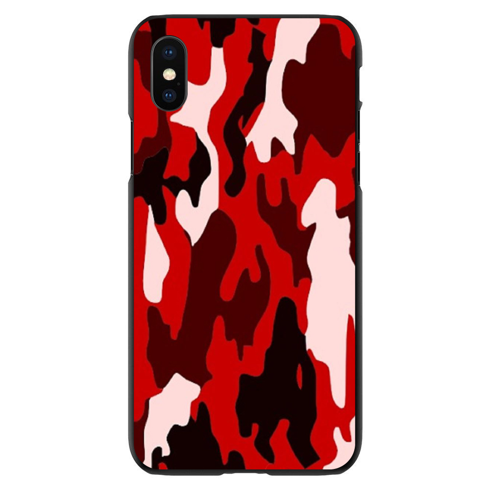 Hard Case Cover for iPhone / Samsung Galaxy Red Black Camouflage - Picture 9 of 39