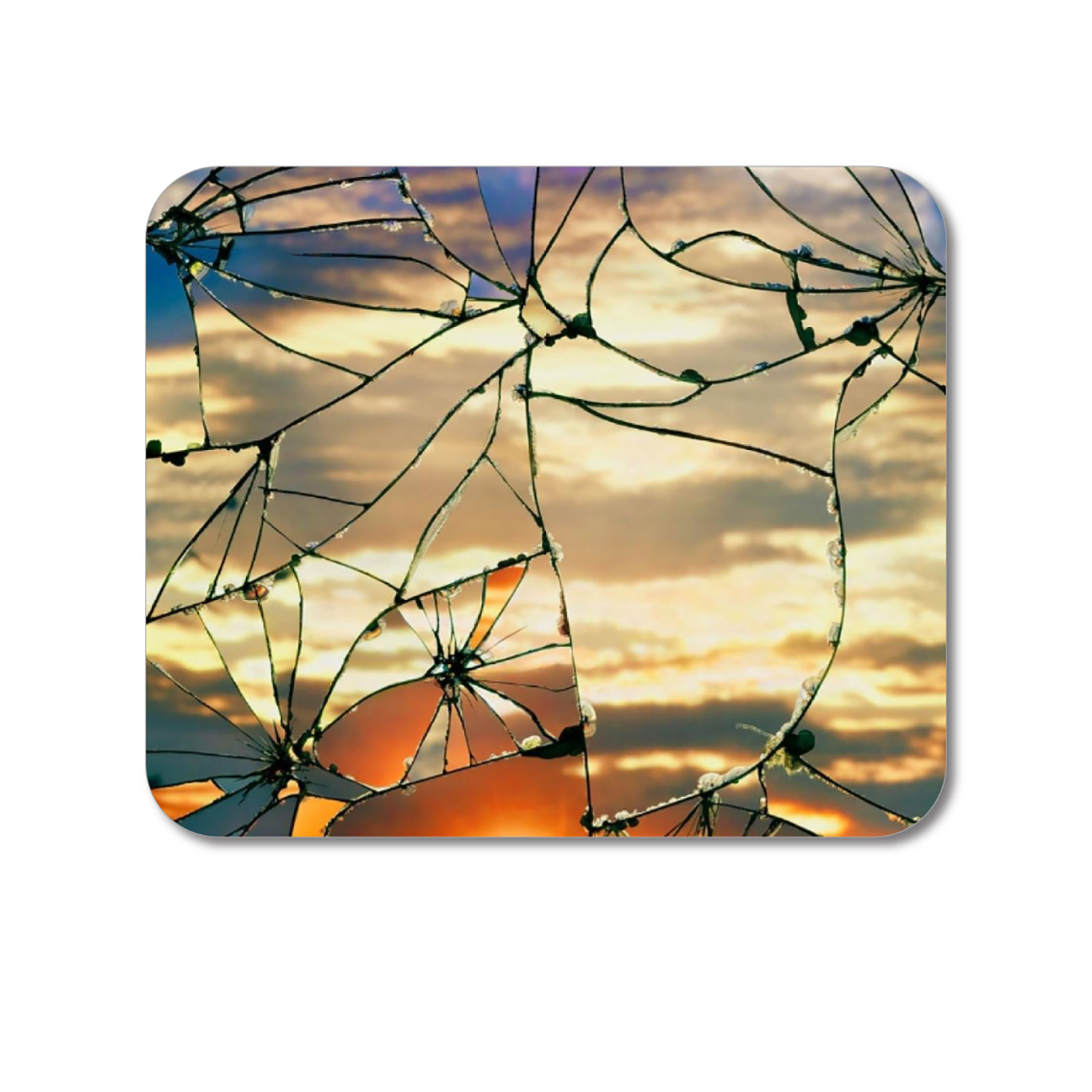 CUSTOM Mouse Pad 1/4 - Shattered Glass Sunrise - Ships from USA