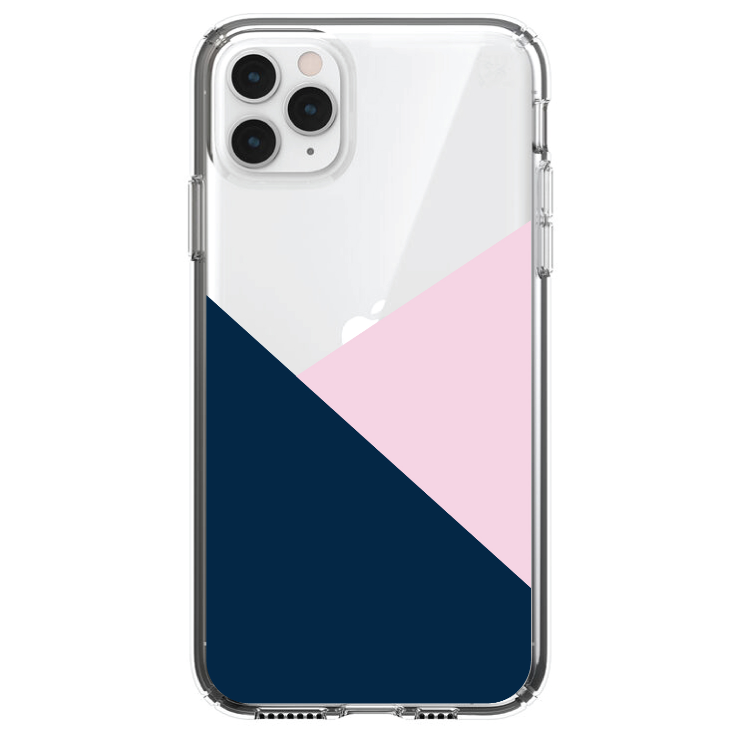 Clear Case for iPhone Pick Model Color Block Navy Pink