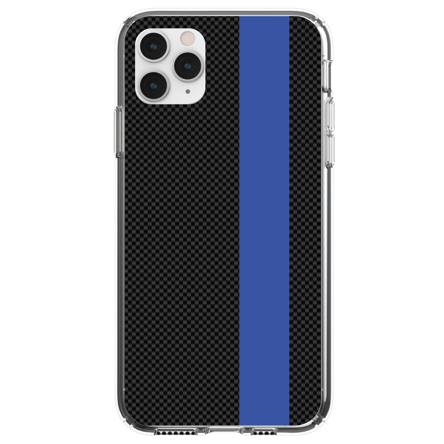 Clear Case for iPhone (Pick Model) Thin Blue Line Carbon Fiber Print eBay