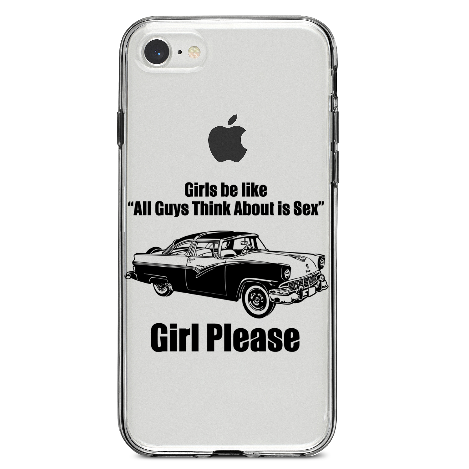 Clear Case for iPhone (Pick Model) All Guys Think About is Sex Cars! | eBay