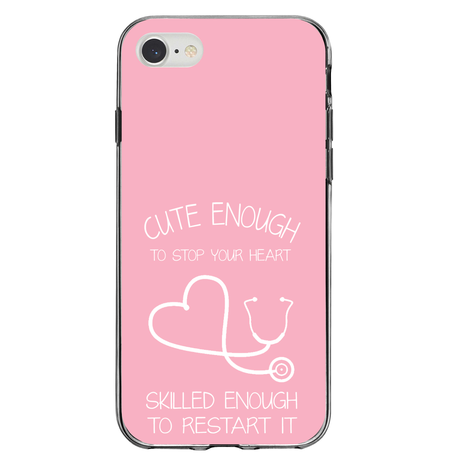 Clear Case For Iphone Pick Model Pink Nurse Stethoscope Heart Ebay