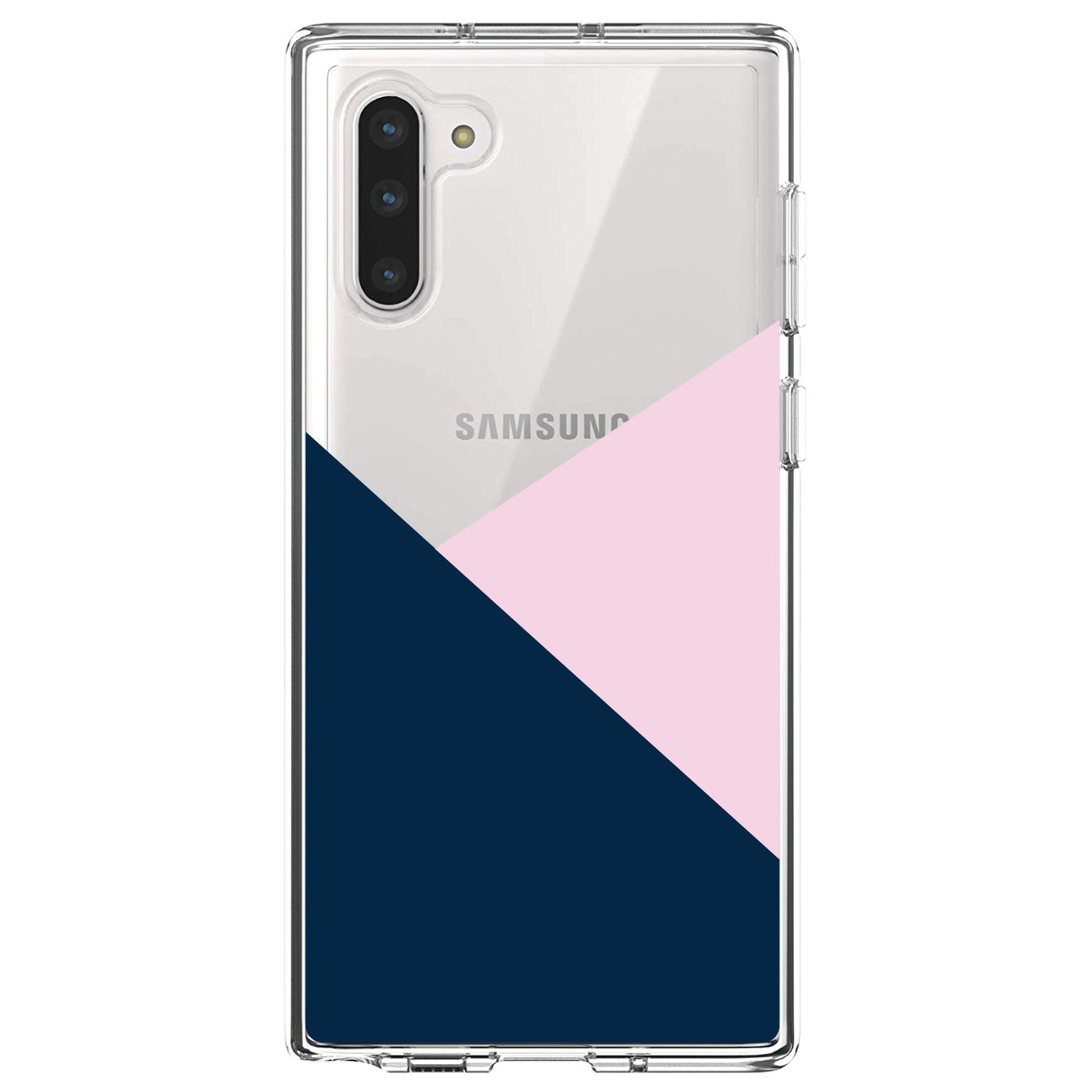 Clear Case for Galaxy Note Color Block Navy & Pink - Picture 4 of 7