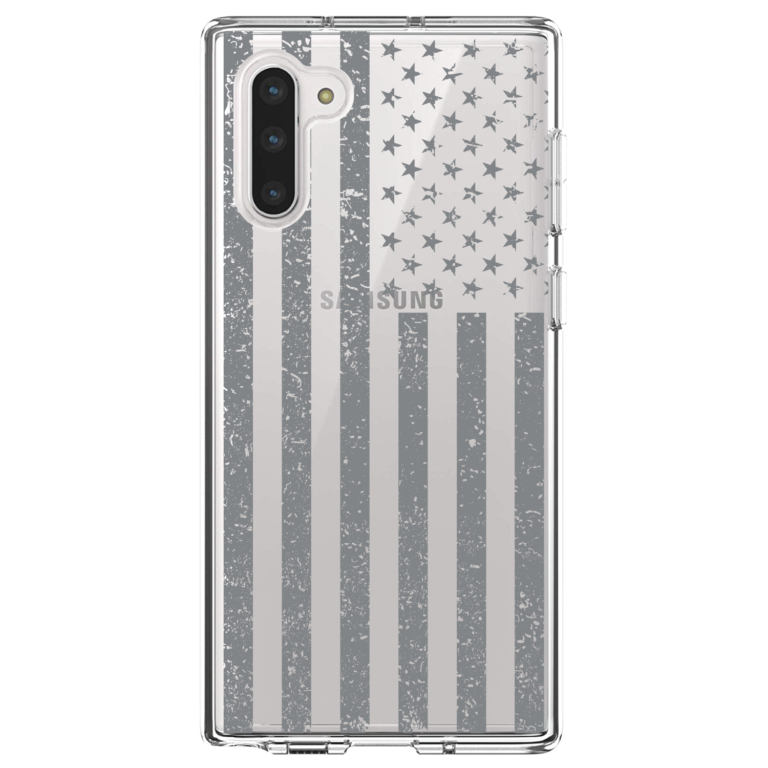 Funda Transparente para Galaxy Note Gris Desgasteado Bandera de Estados Unidos - Imagen 4 de 7