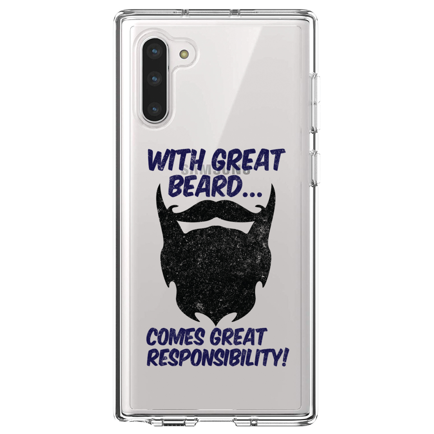 Clear Case for Galaxy Note With Great Beard Comes Great Responsibility - Picture 4 of 7