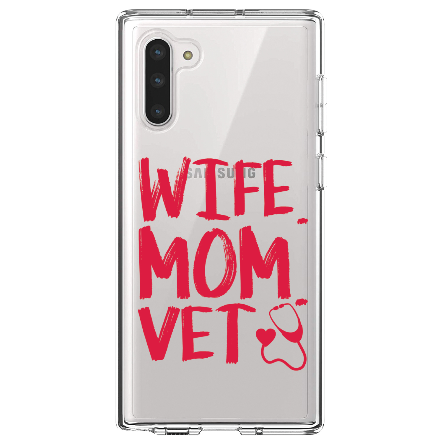 Clear Case for Galaxy Note Wife. Mom. Vet. - Picture 4 of 7