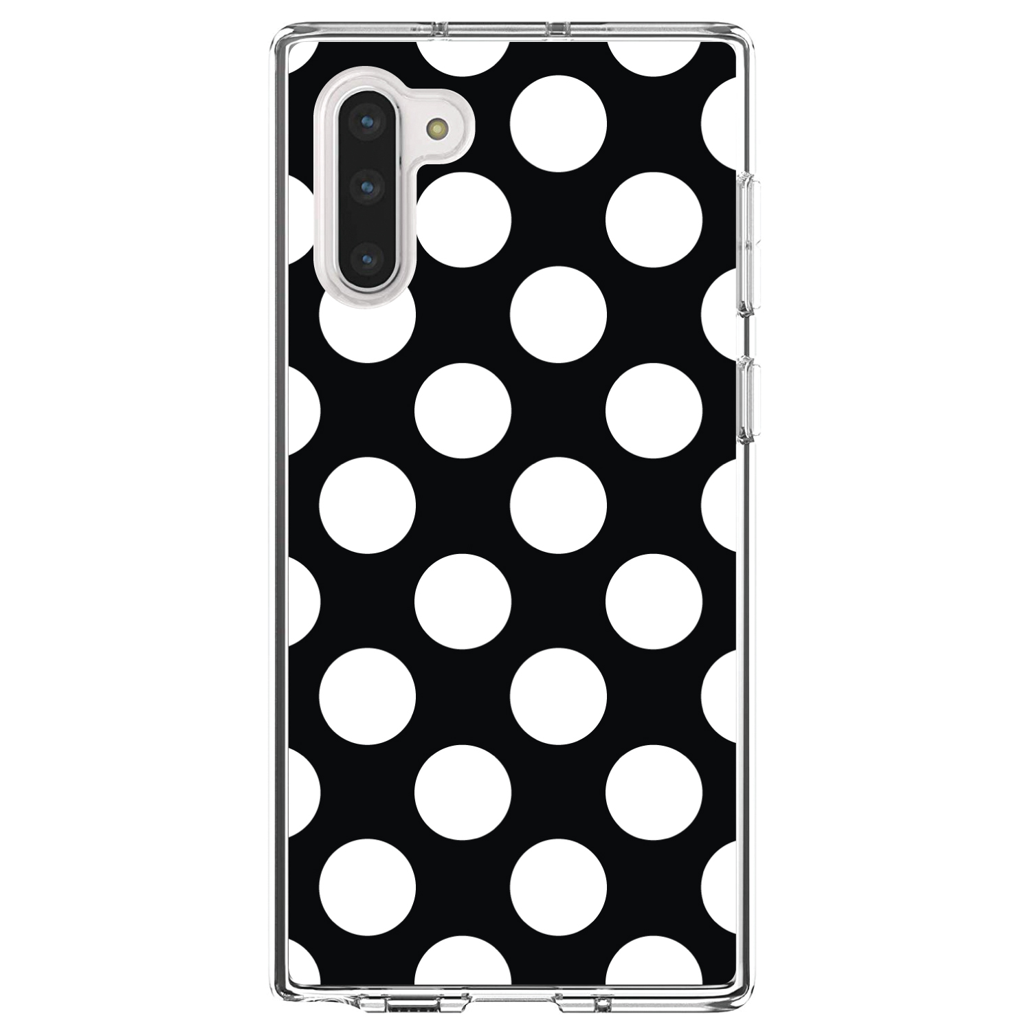 Clear Case for Galaxy Note White & Black Polka Dots - Picture 4 of 7