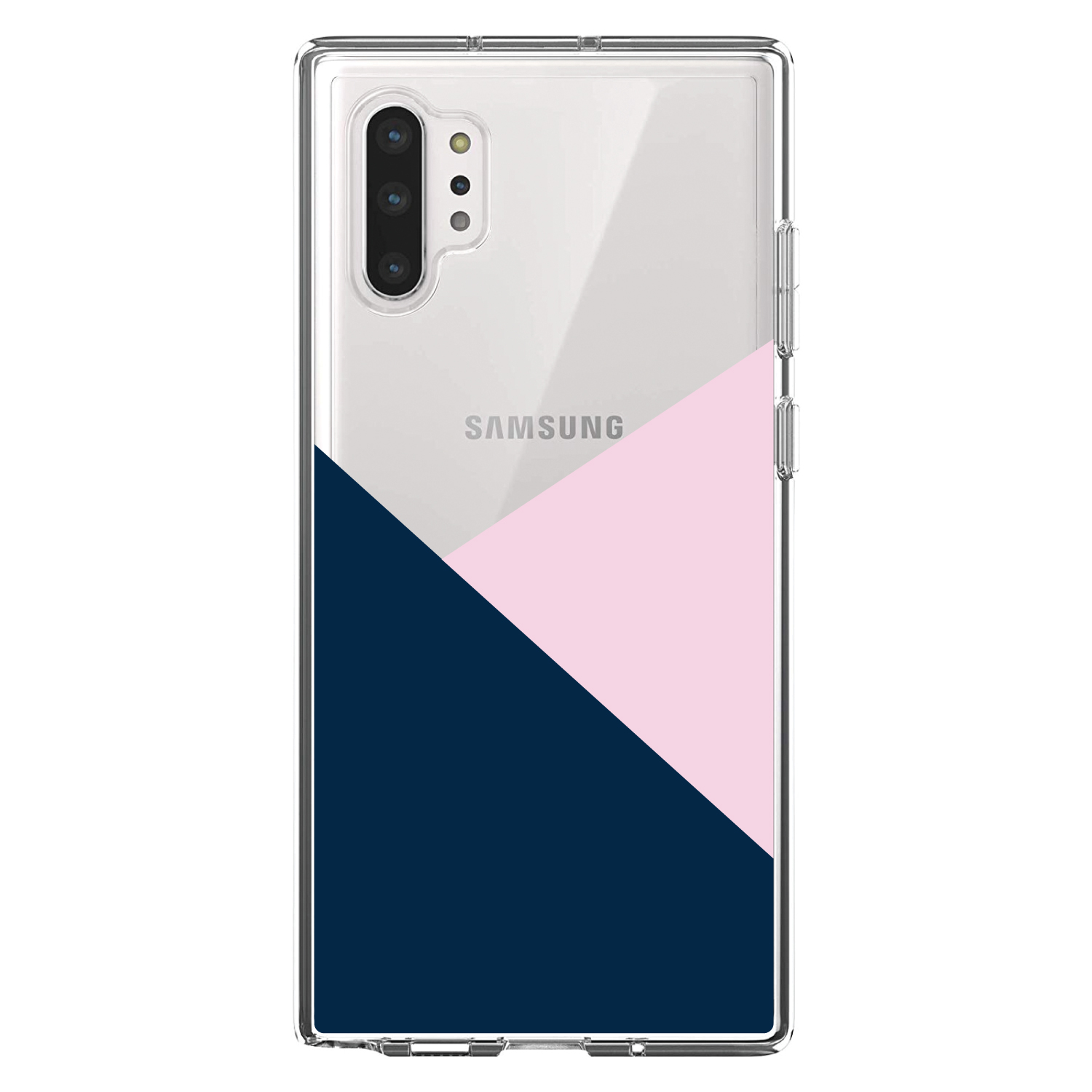 Clear Case for Galaxy Note Color Block Navy & Pink - Picture 5 of 7