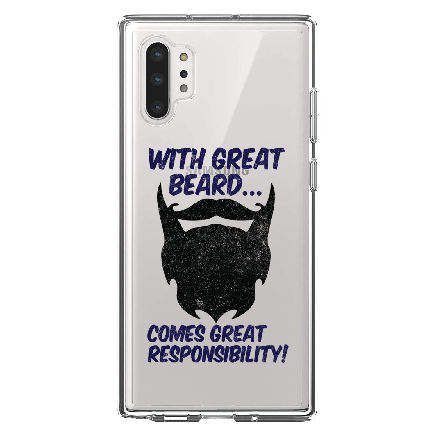 Clear Case for Galaxy Note With Great Beard Comes Great Responsibility - Picture 5 of 7