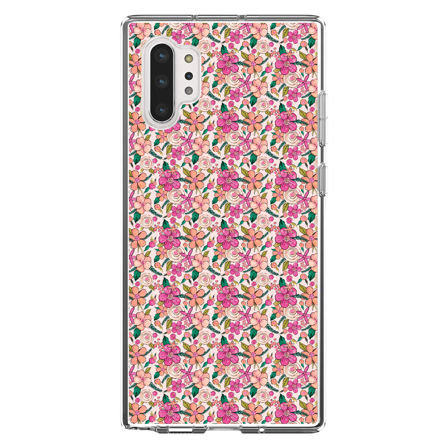 Clear Case for Galaxy Note Preppy Pink Flowers Floral - Picture 5 of 7