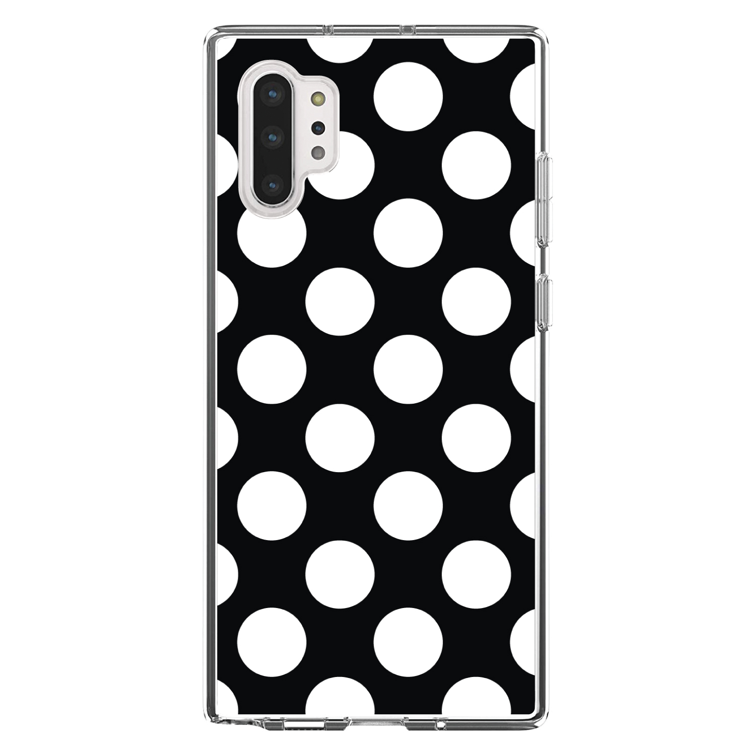 Clear Case for Galaxy Note White & Black Polka Dots - Picture 5 of 7
