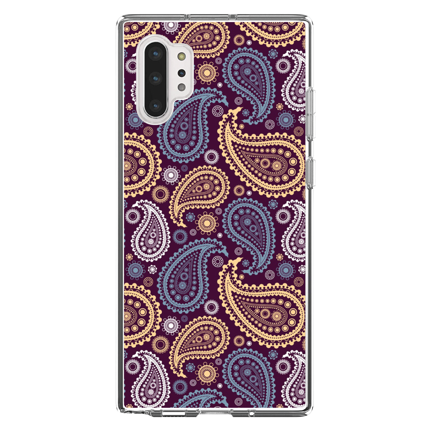 Clear Case for Galaxy Note Purple Yellow Blue Paisley - Picture 5 of 7