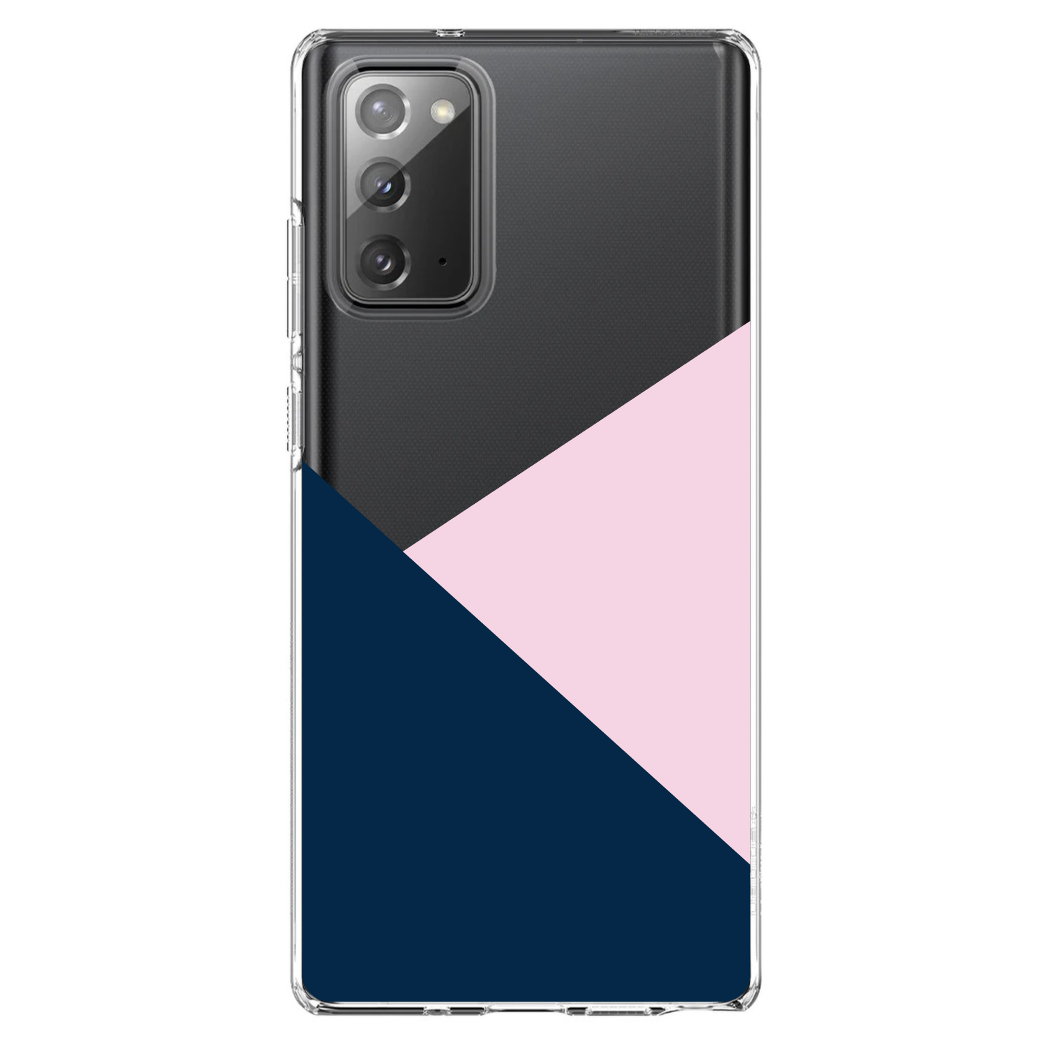 Clear Case for Galaxy Note Color Block Navy & Pink - Picture 2 of 7