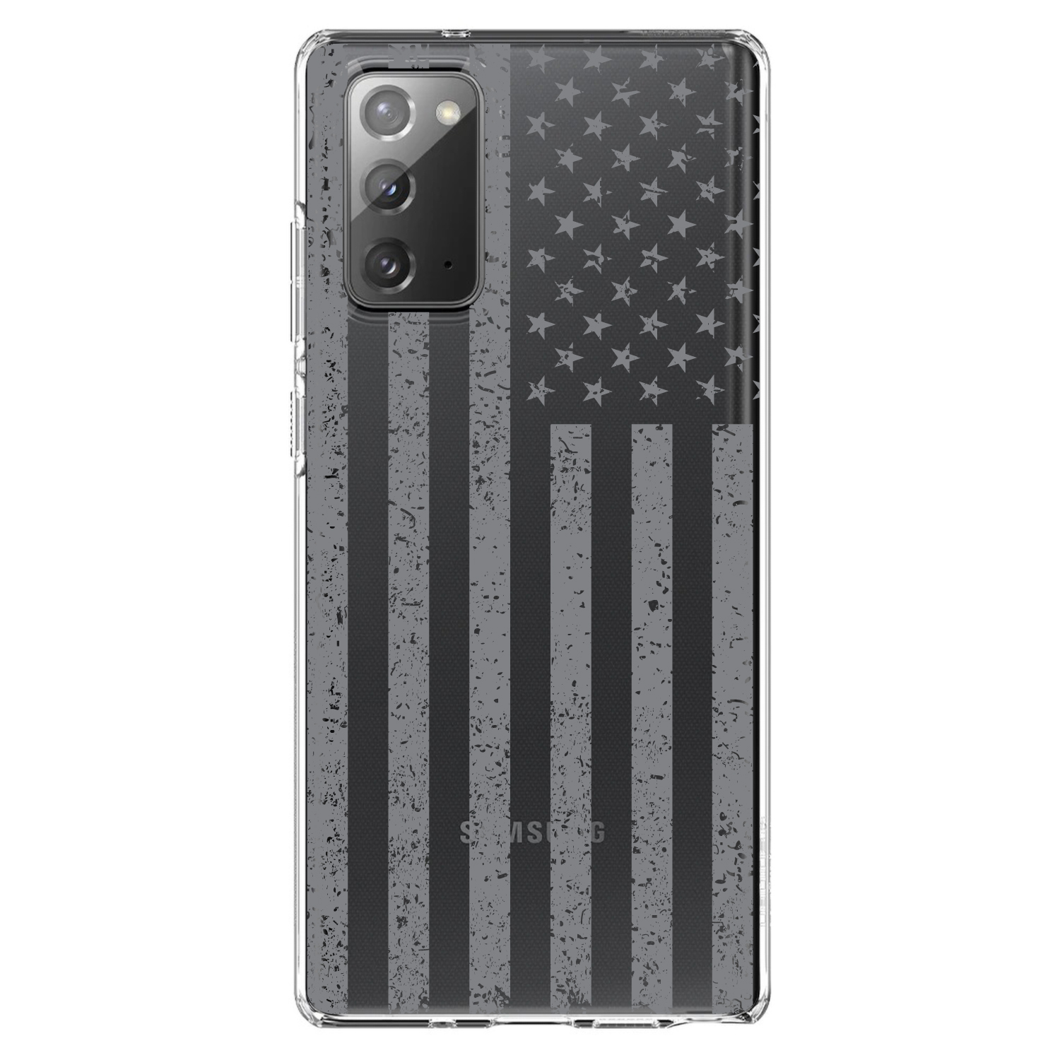 Funda Transparente para Galaxy Note Gris Desgasteado Bandera de Estados Unidos - Imagen 2 de 7