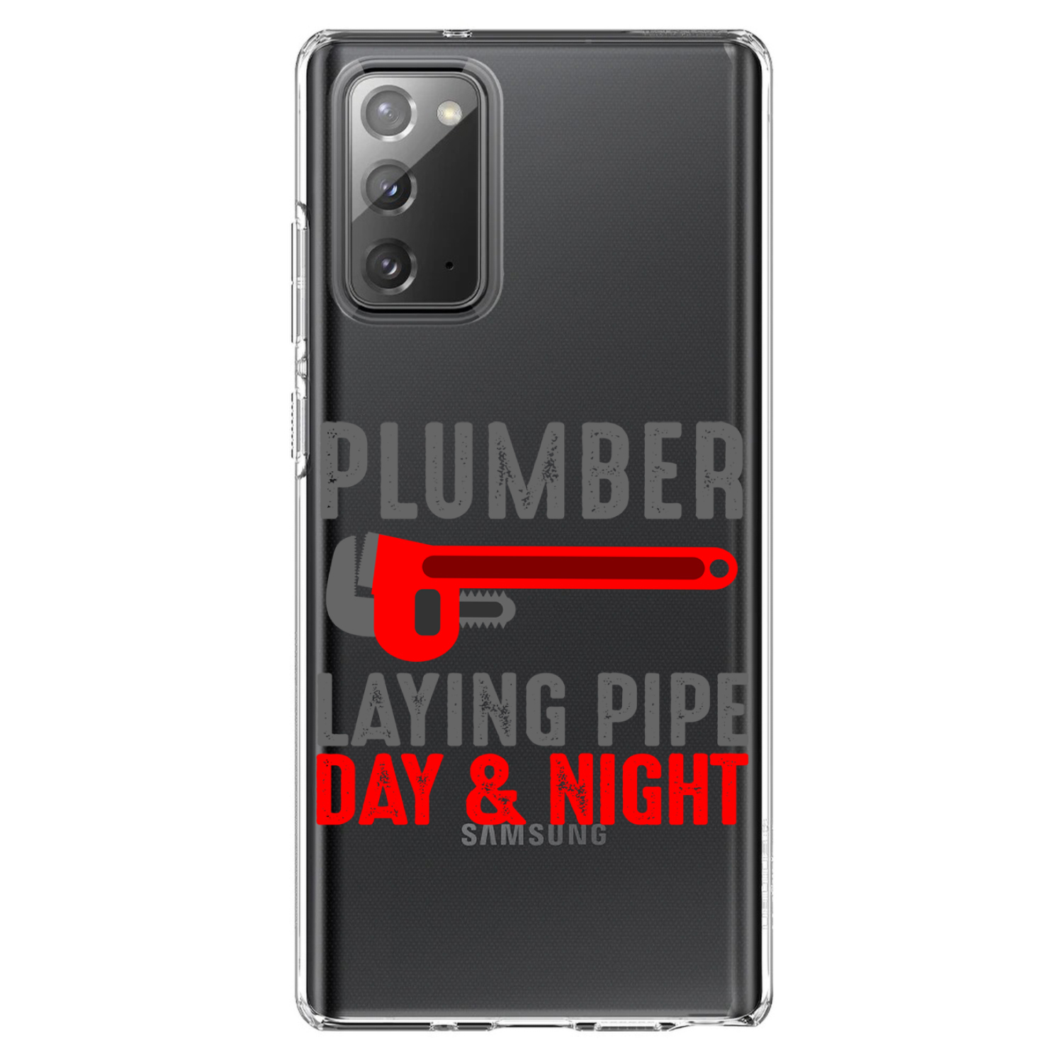 Clear Case for Galaxy Note Plumber Laying Pipe Day Night