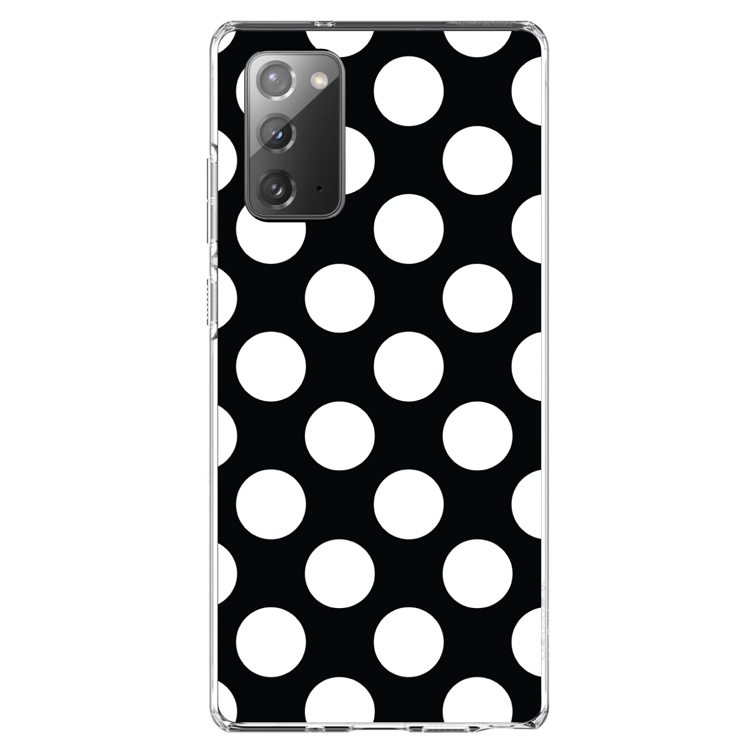 Clear Case for Galaxy Note White & Black Polka Dots - Picture 2 of 7