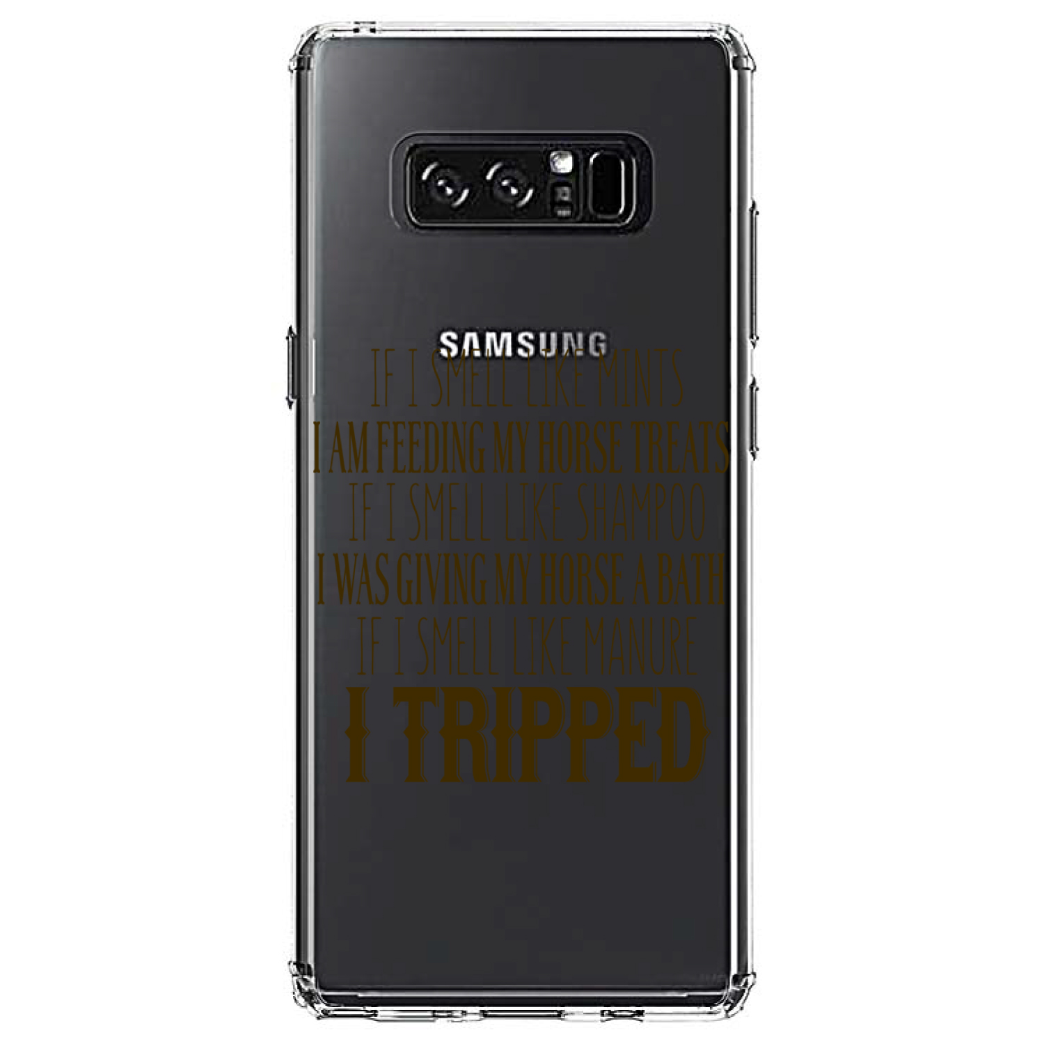 Funda transparente para golosinas de caballo con olor a caballo, champú, estiércol para Galaxy Note - Imagen 7 de 7