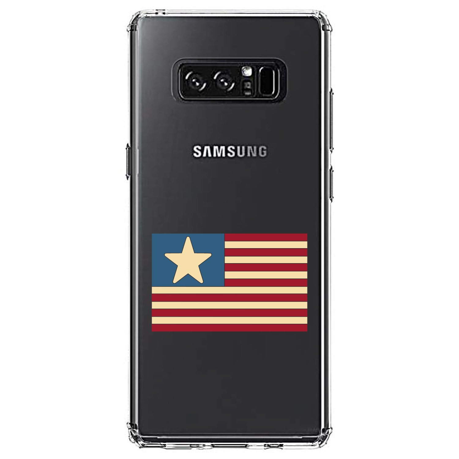 Clear Case for Galaxy Note USA Single Star Flag Red White & Blue - Picture 7 of 7