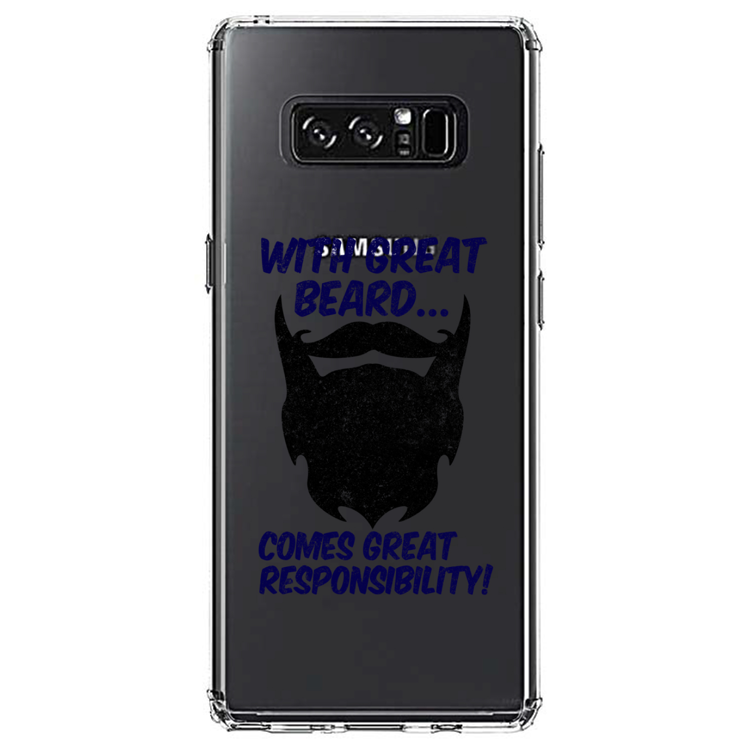 Clear Case for Galaxy Note With Great Beard Comes Great Responsibility - Picture 7 of 7