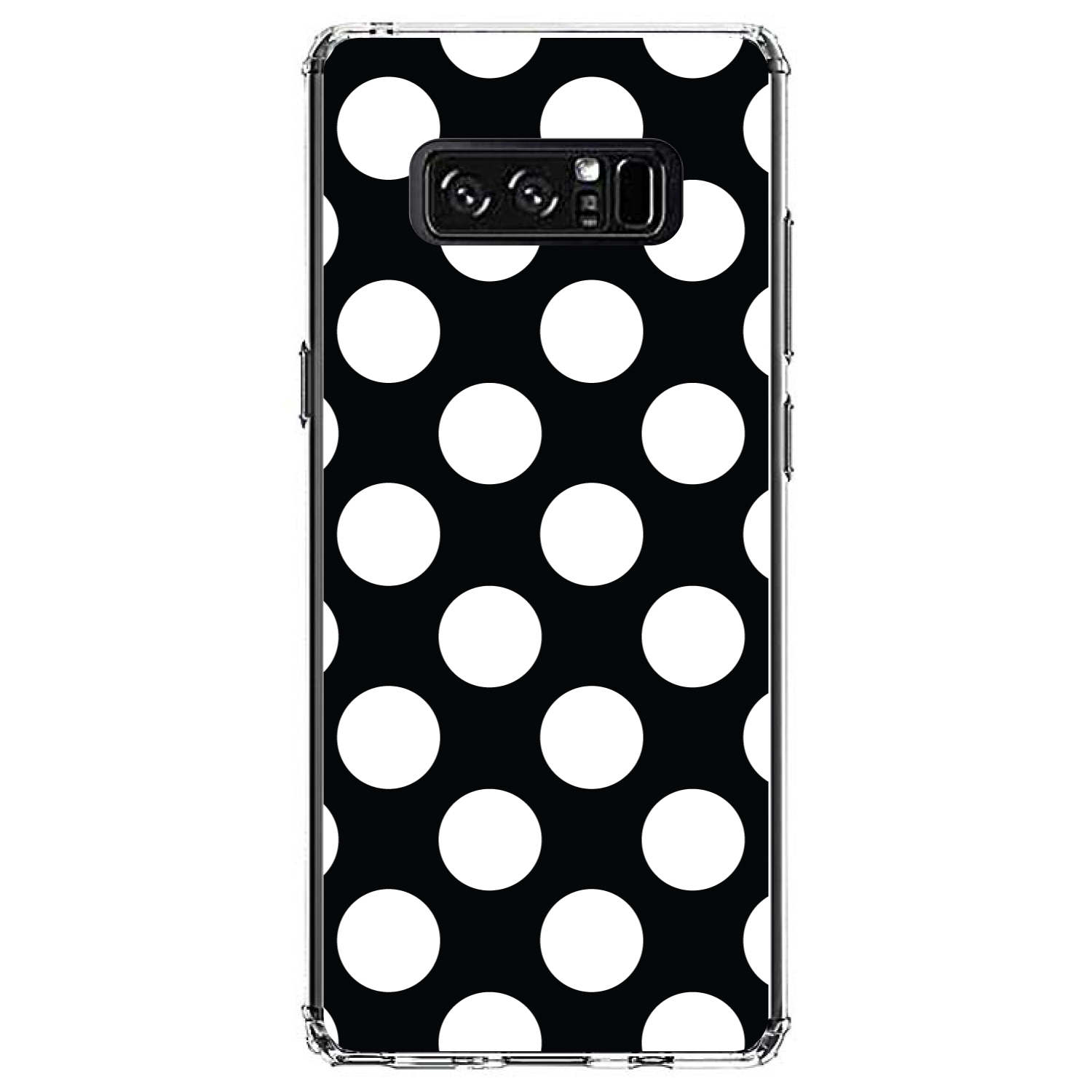 Clear Case for Galaxy Note White & Black Polka Dots - Picture 7 of 7