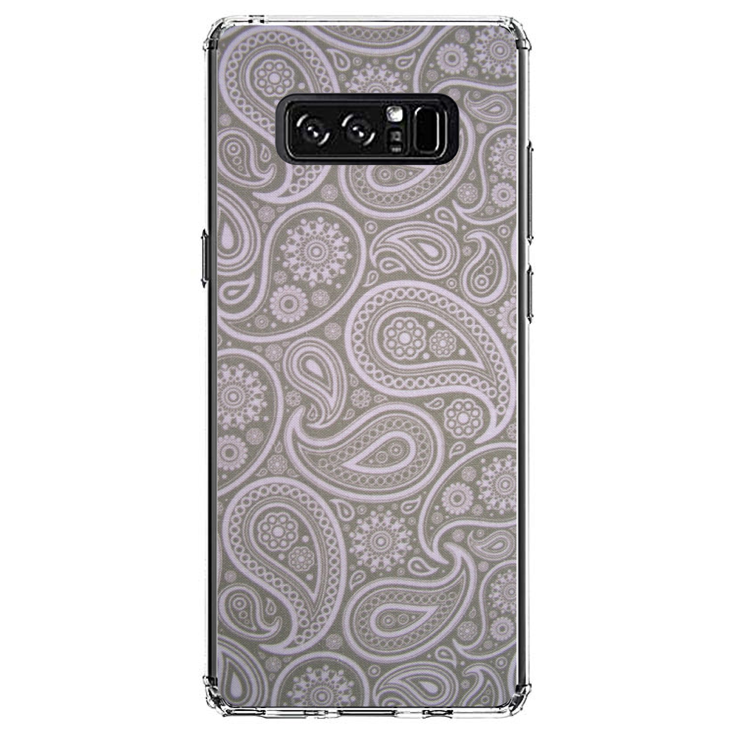 Clear Case for Galaxy Note Grey Black Paisley - Picture 7 of 7