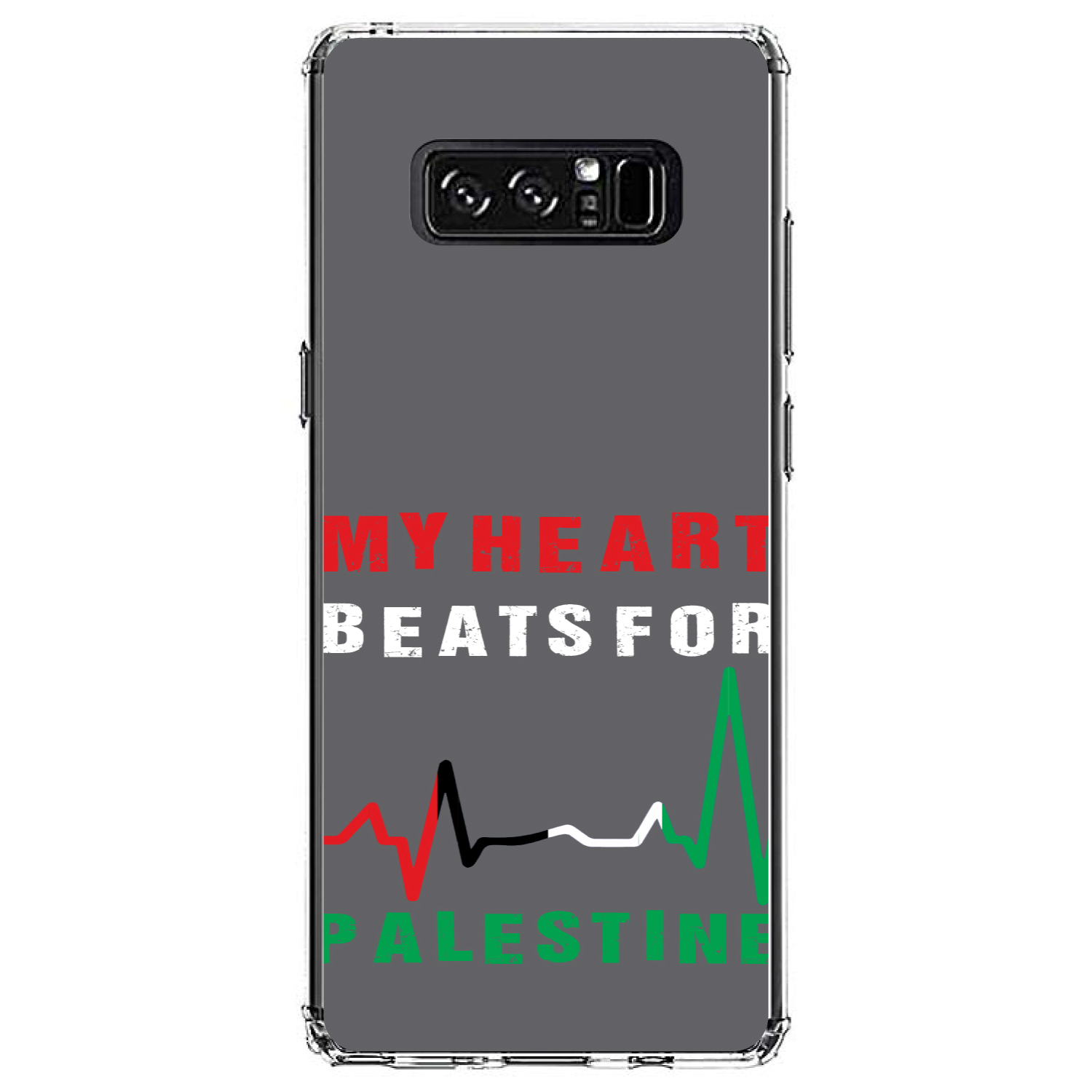 Clear Case for Galaxy Note My Heart Beats for Palestine - Picture 7 of 7