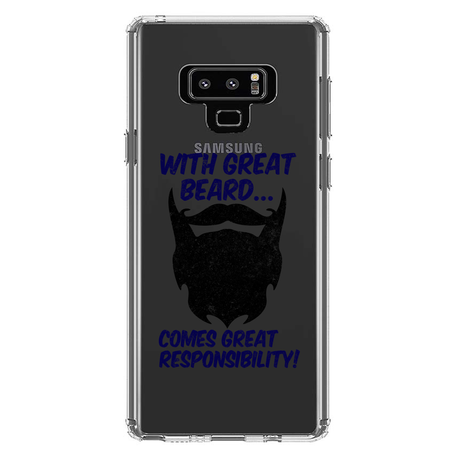 Clear Case for Galaxy Note With Great Beard Comes Great Responsibility - Picture 6 of 7