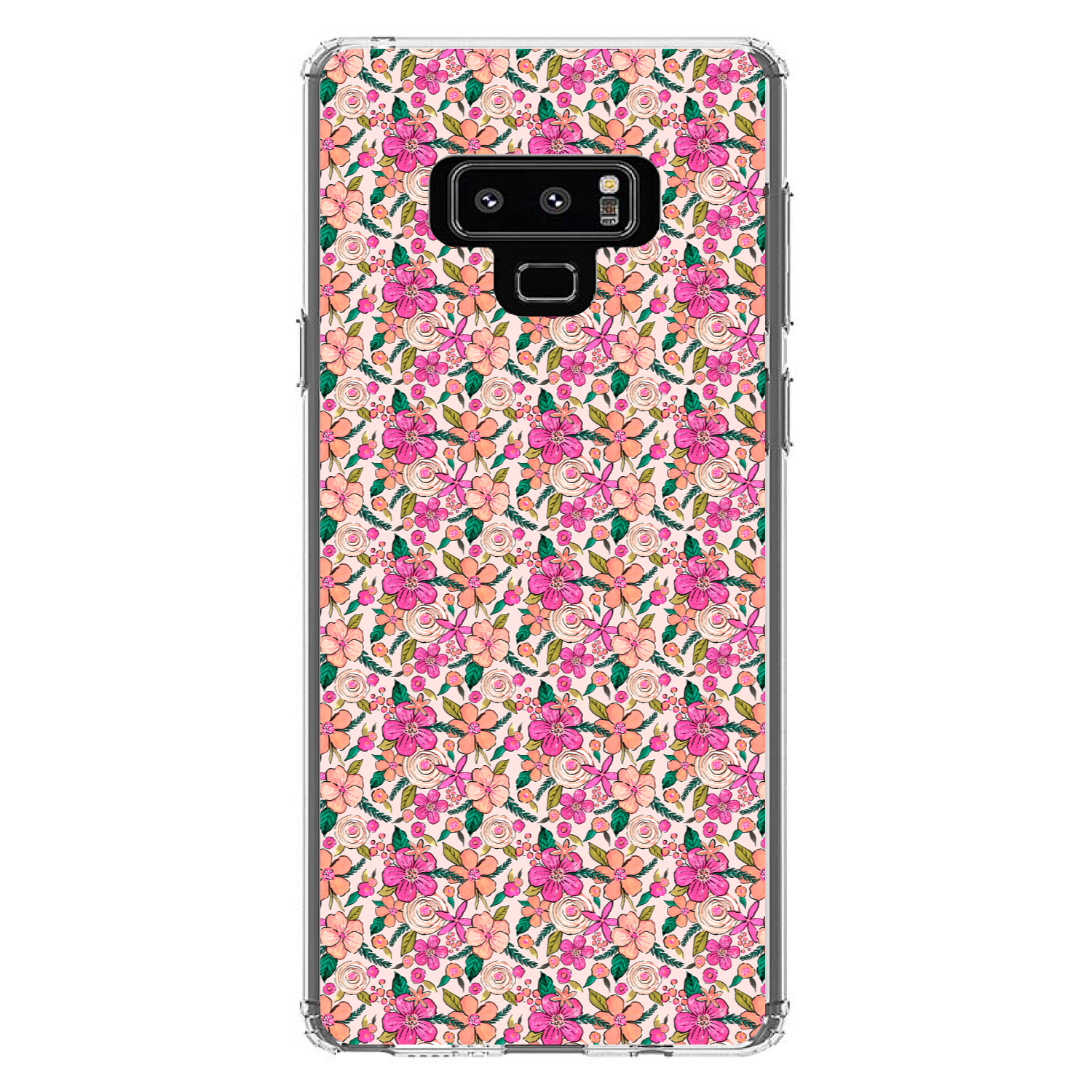 Clear Case for Galaxy Note Preppy Pink Flowers Floral - Picture 6 of 7