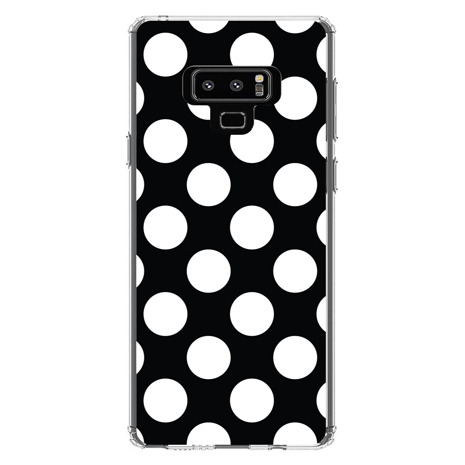 Clear Case for Galaxy Note White & Black Polka Dots - Picture 6 of 7